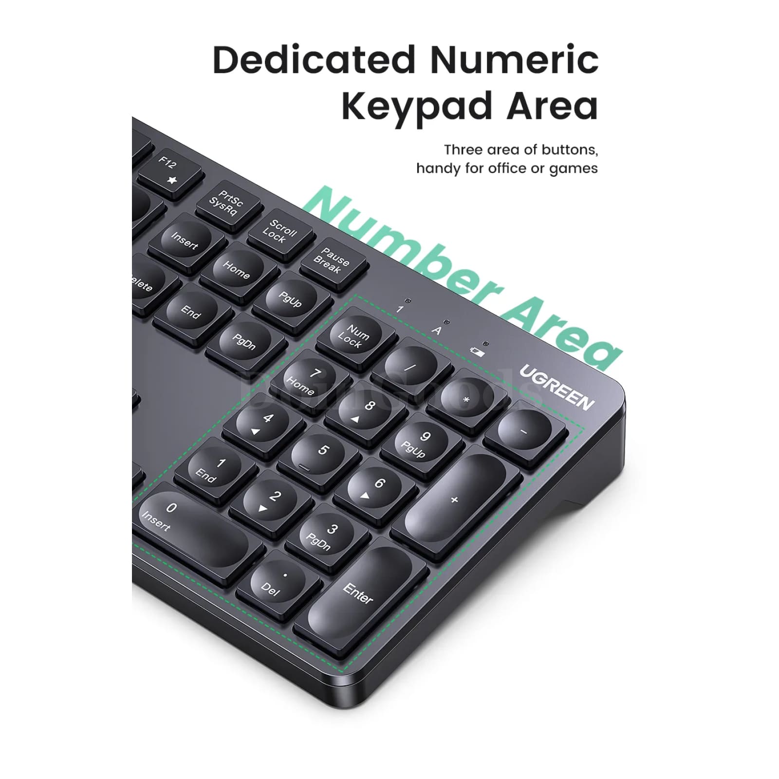 Ugreen Keyboard Mouse Wireless 2.4G English Russian Keycap Macbook Tablet Pc 301635