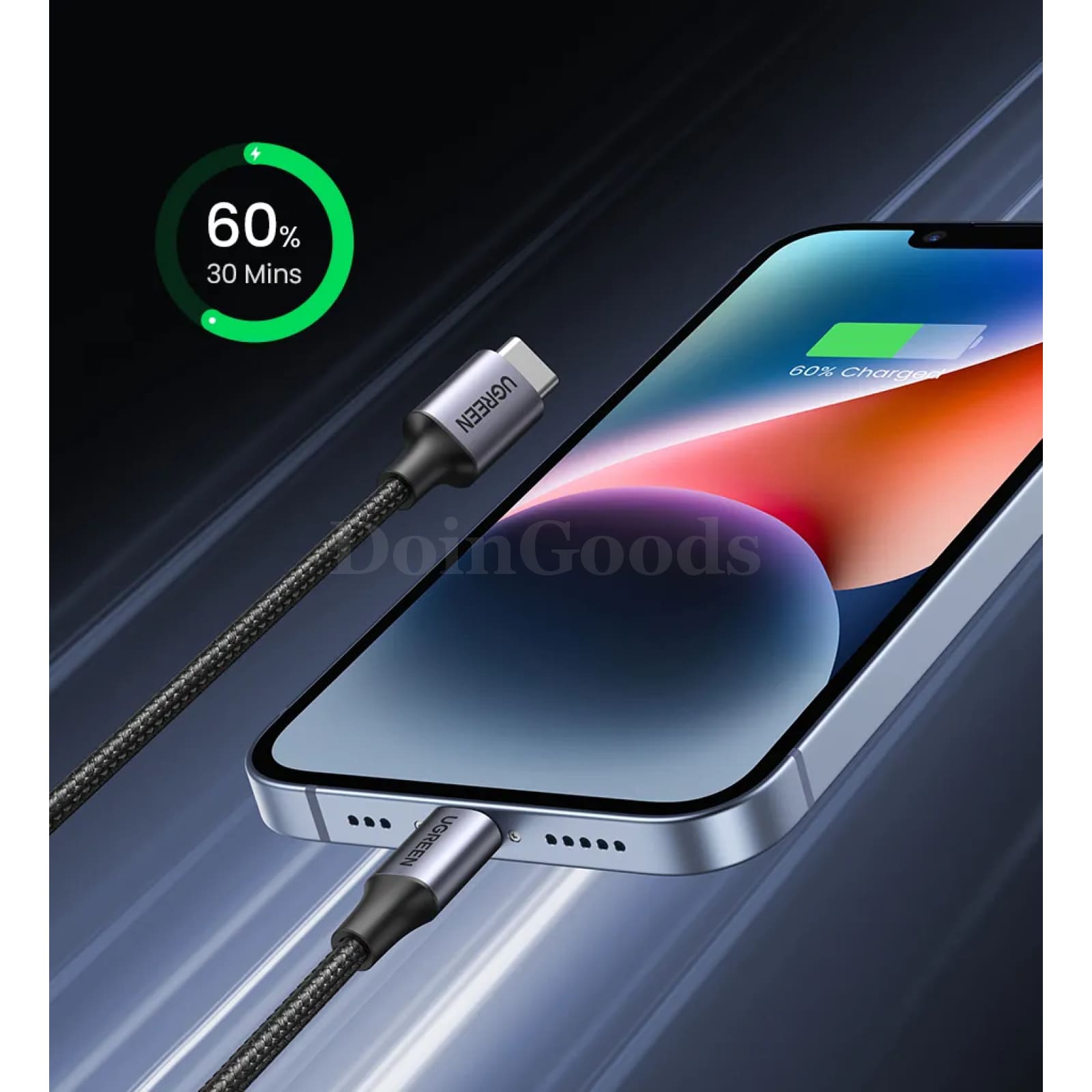 Ugreen Mfi 20W Pd Usb-C To Lightning Fast Charge Cable For Iphone 14/13 Pro Max 301635