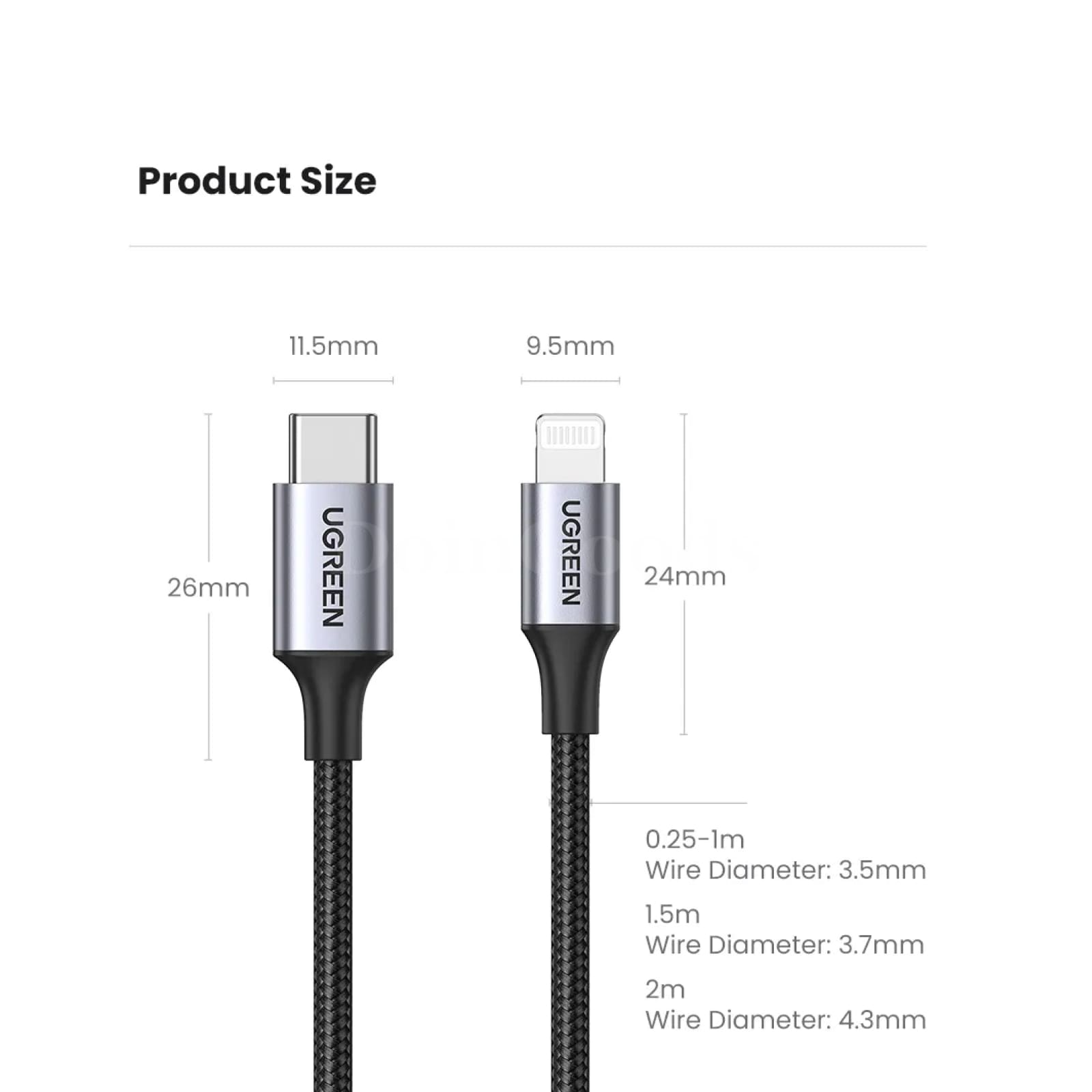 Ugreen Mfi 20W Pd Usb-C To Lightning Fast Charge Cable For Iphone 14/13 Pro Max 301635