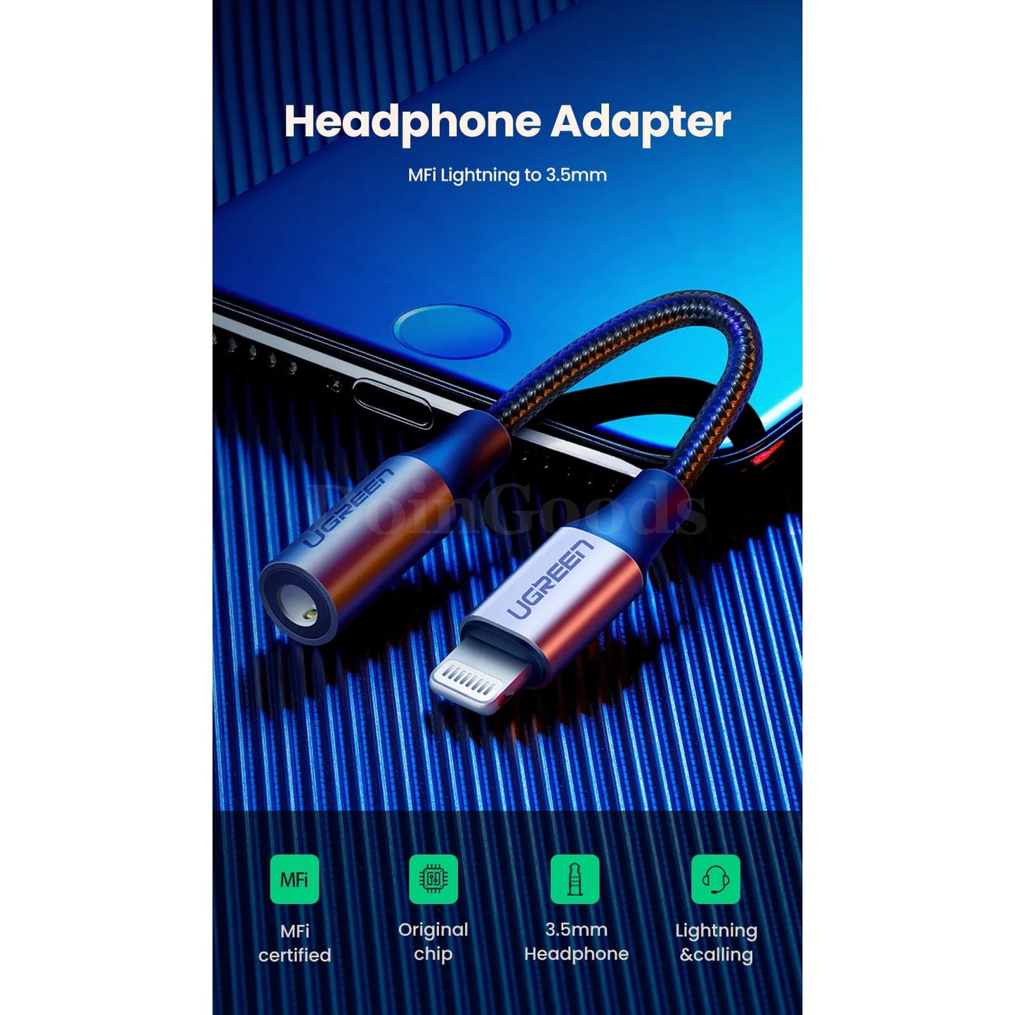 Ugreen Mfi Dac Lightning To 3.5Mm Headphone Adapter For Iphone 12/11 Pro Max 301635