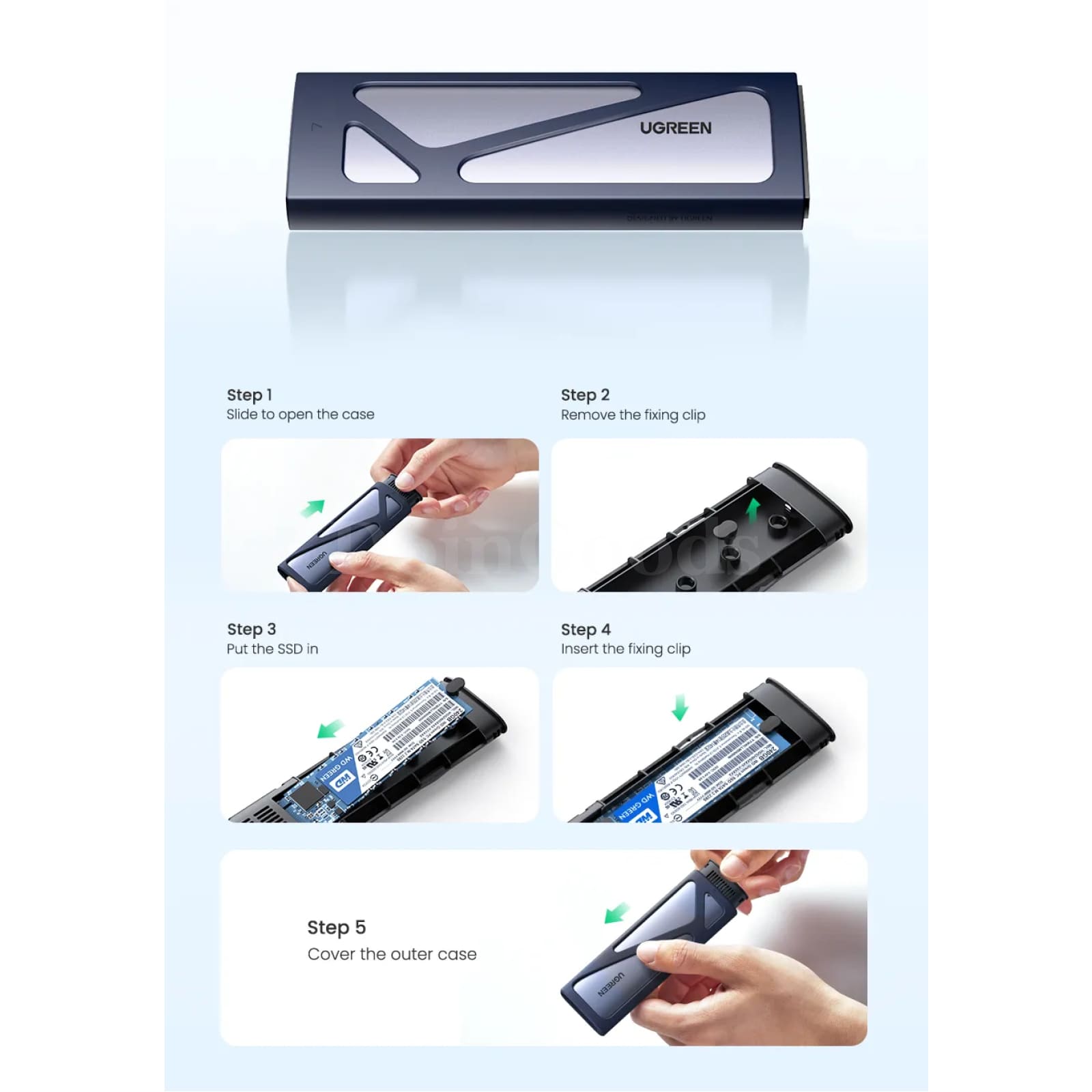 Ugreen M.2 Nvme Ssd Case Adapter 10Gbps Usb C 3.2 Tool-Free External Enclosure 301635