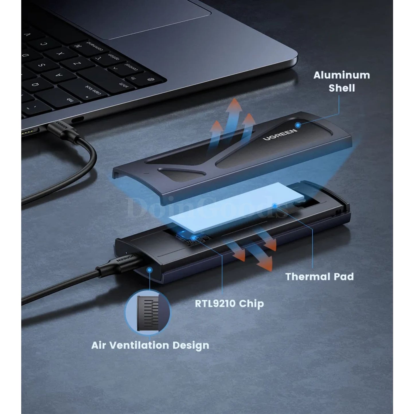 Ugreen M.2 Nvme Ssd Case Adapter 10Gbps Usb C 3.2 Tool-Free External Enclosure 301635