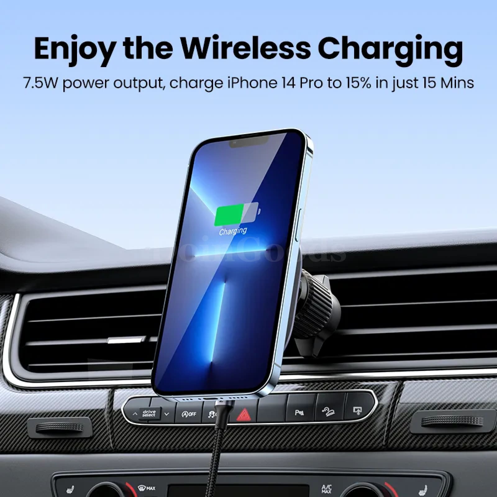 Ugreen Magnetic Car Phone Holder Stand Wireless Charger 7.5W Magsafe Iphone Pro 301635