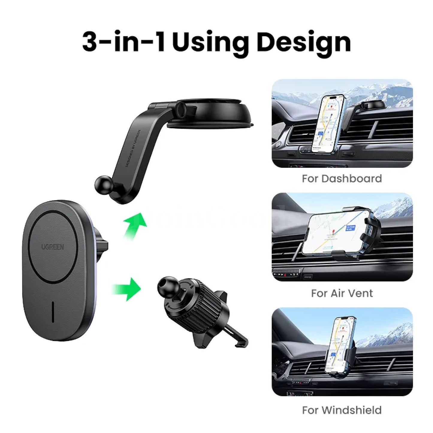 Ugreen Magnetic Car Phone Holder Stand Wireless Charger 7.5W Magsafe Iphone Pro 301635