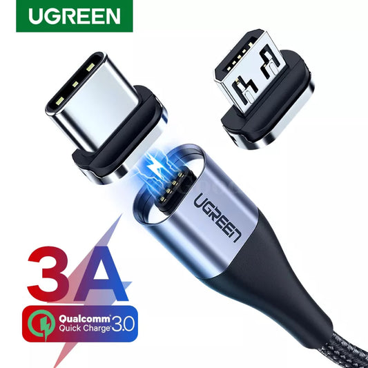 Ugreen Magnetic Type C Cable 3A Fast Micro Usb Charging Data Magnet Cord Mobile 301635