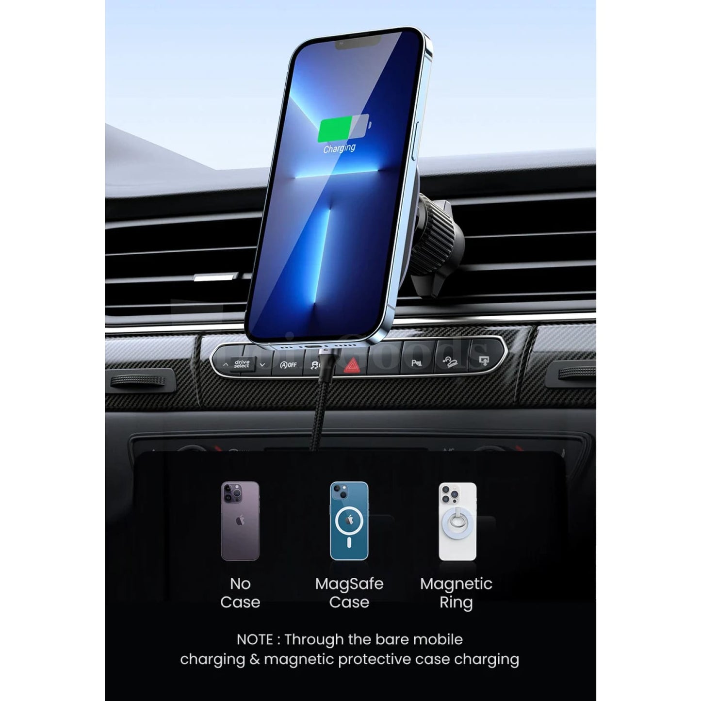 Ugreen Magnetic Wireless Car Charger Adsorbable Mount Iphone 15 Charging Holder 301635