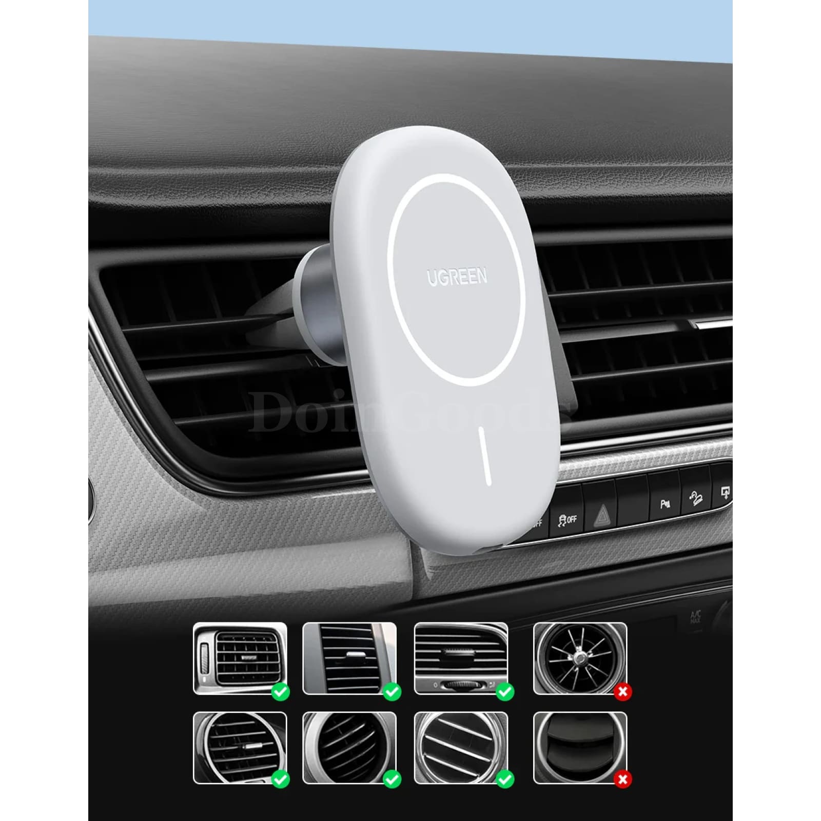 Ugreen Magnetic Wireless Car Charger Qi Phone Holder Iphone 13 12 Air Vent Mount 301635