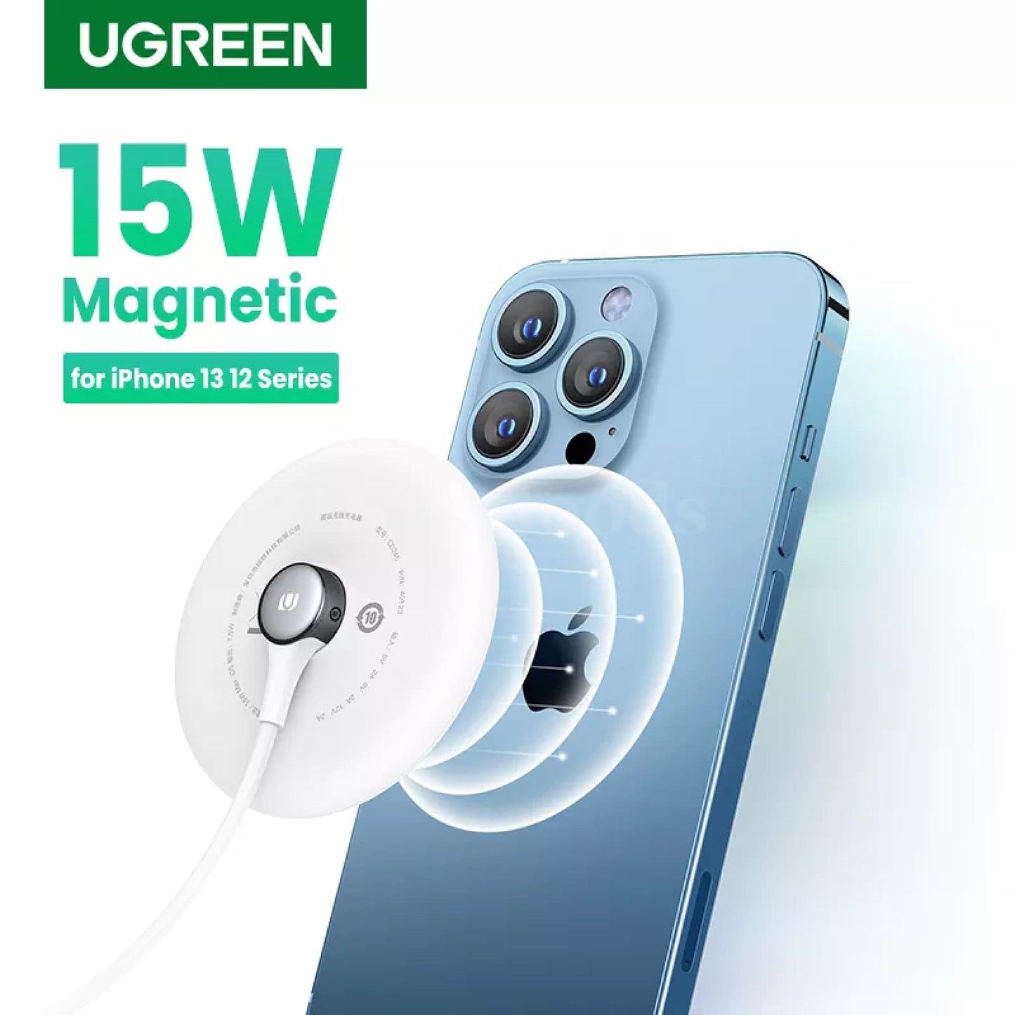 Ugreen Magnetic Wireless Charger 7.5W Iphone 14 Pro Max Airpods Usb C Portable 301635