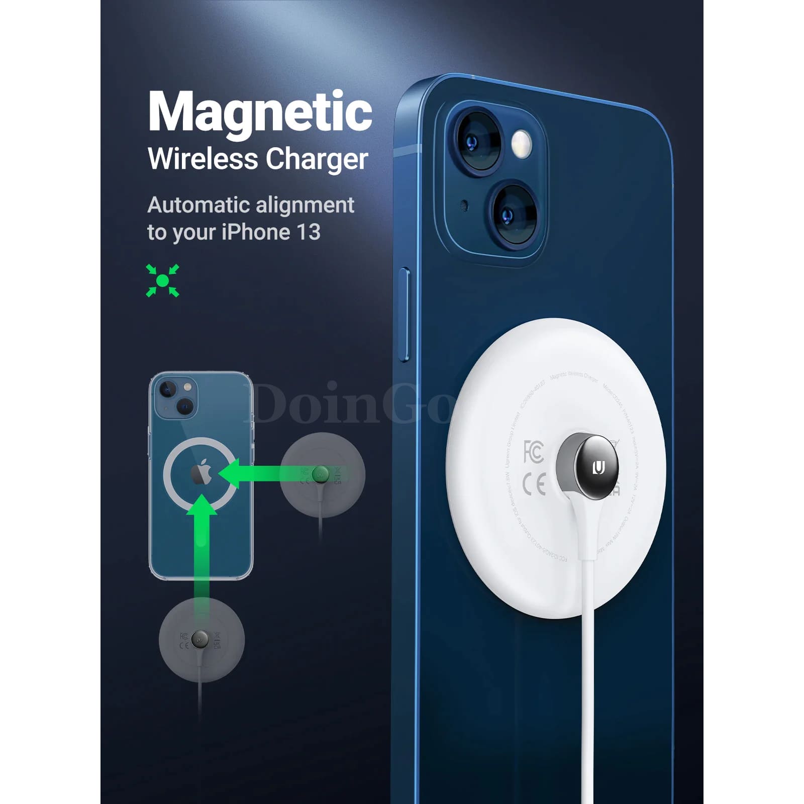 Ugreen Magnetic Wireless Charger 7.5W Iphone 14 Pro Max Airpods Usb C Portable 301635