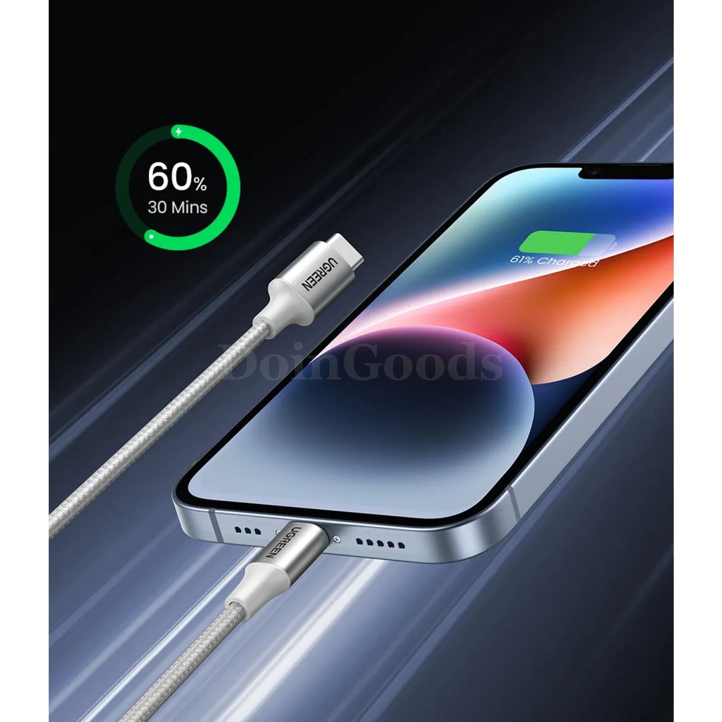 Ugreen Mfi-Certifird 20/30W Usb Type C To Lightning Cable For Iphone 14 Pro Max 301635