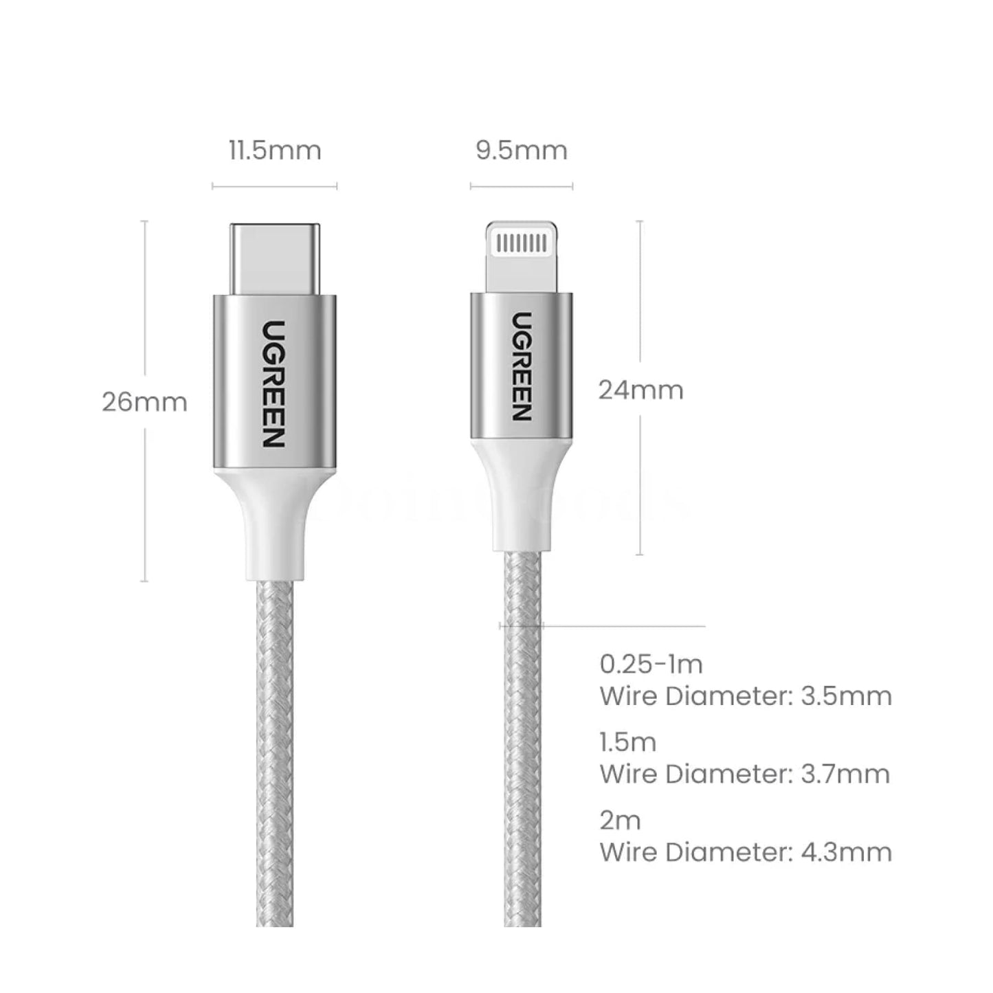 Ugreen Mfi-Certifird 20/30W Usb Type C To Lightning Cable For Iphone 14 Pro Max 301635