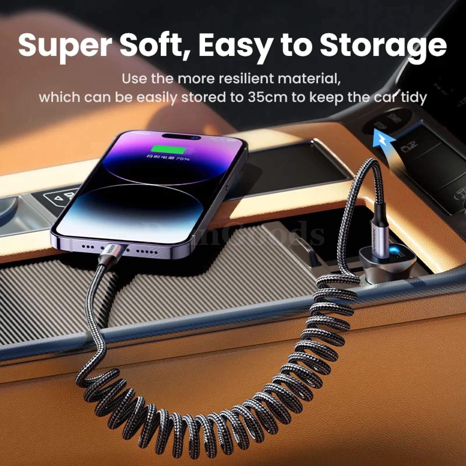 Ugreen Mfi-Certified 3A Usb C To Lightning Spring Cable For Iphone 14 13 12 Pro 301635