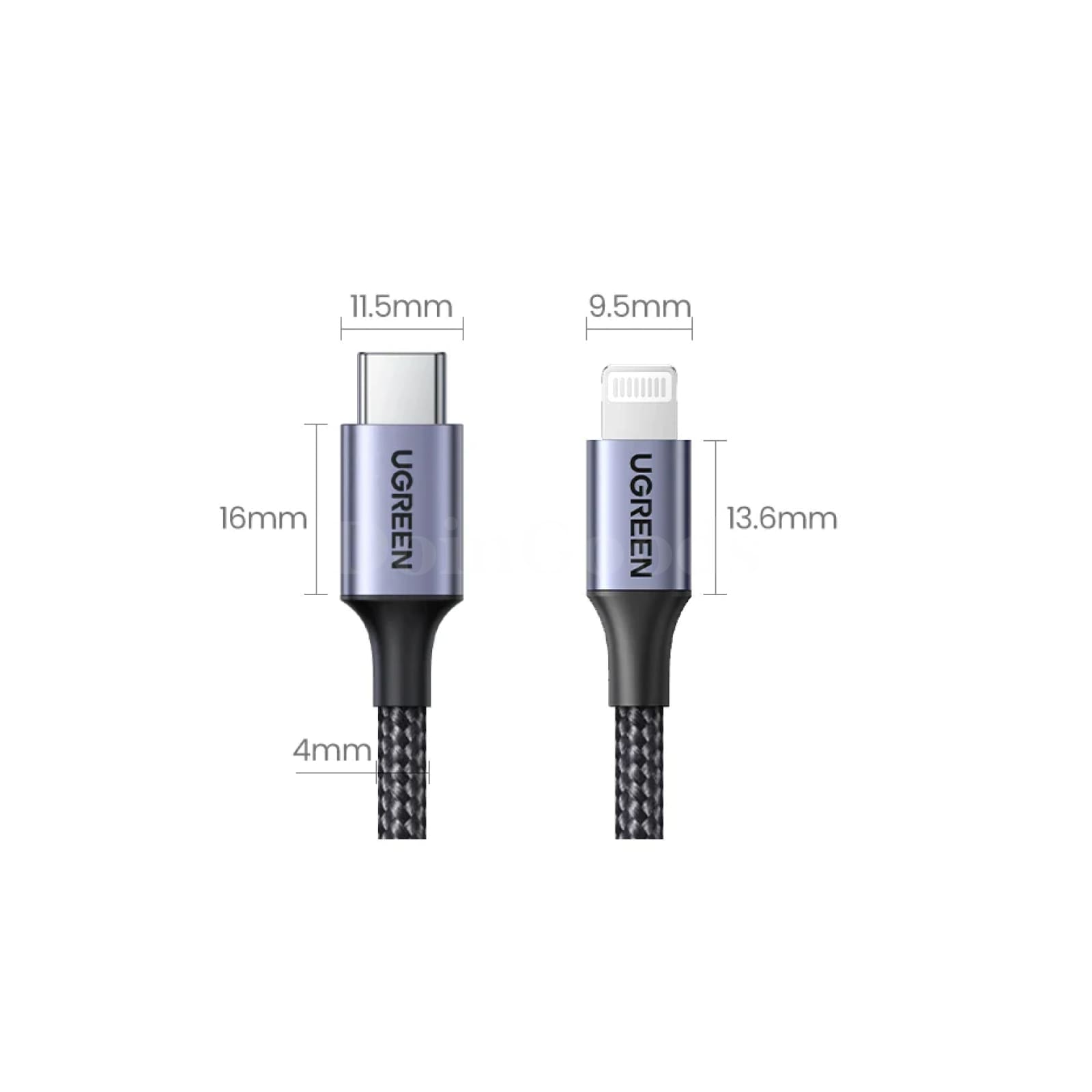 Ugreen Mfi-Certified 3A Usb C To Lightning Spring Cable For Iphone 14 13 12 Pro 301635