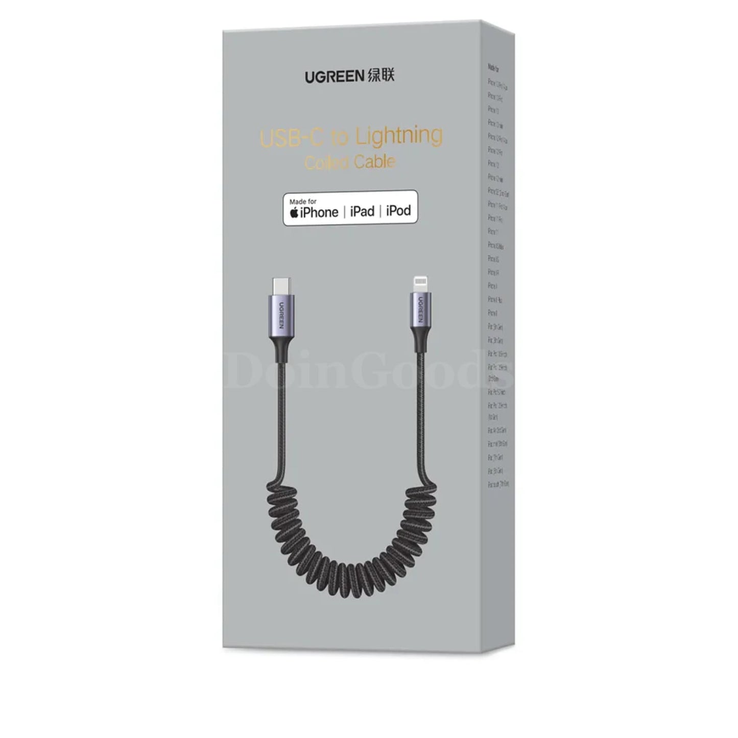Ugreen Mfi-Certified 3A Usb C To Lightning Spring Cable For Iphone 14 13 12 Pro 301635