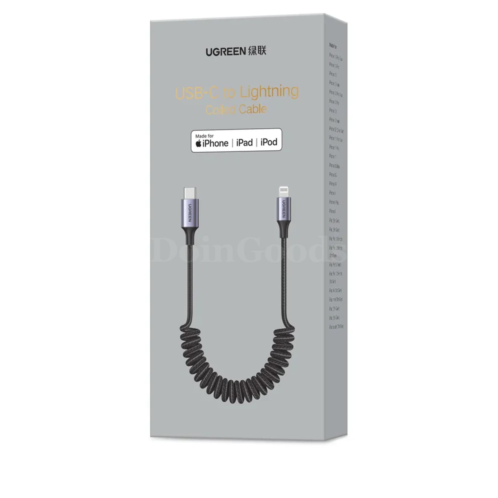 Ugreen Mfi-Certified 3A Usb C To Lightning Spring Cable For Iphone 14 13 12 Pro 301635