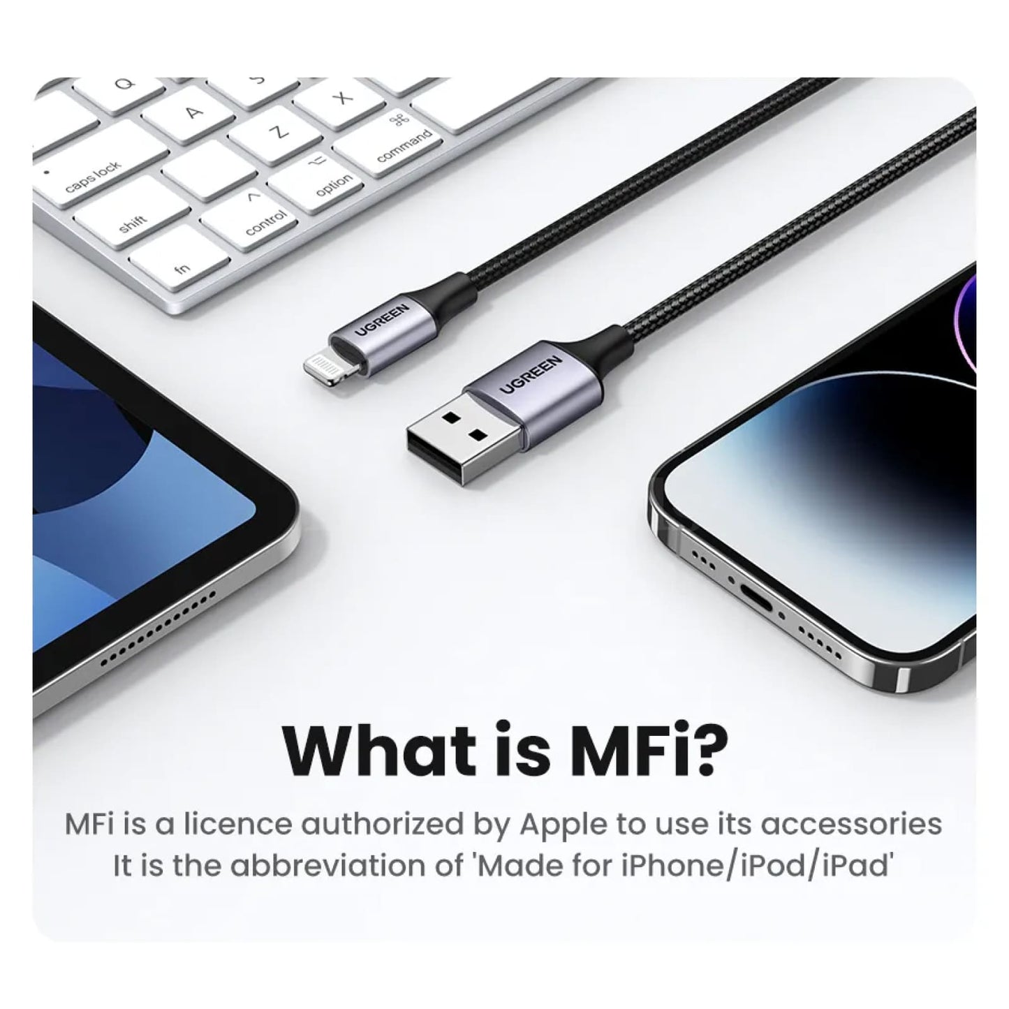 Ugreen Mfi Certified Usb Cable Fast Charging Lightning 2.4A For Iphone Pro Max 301635