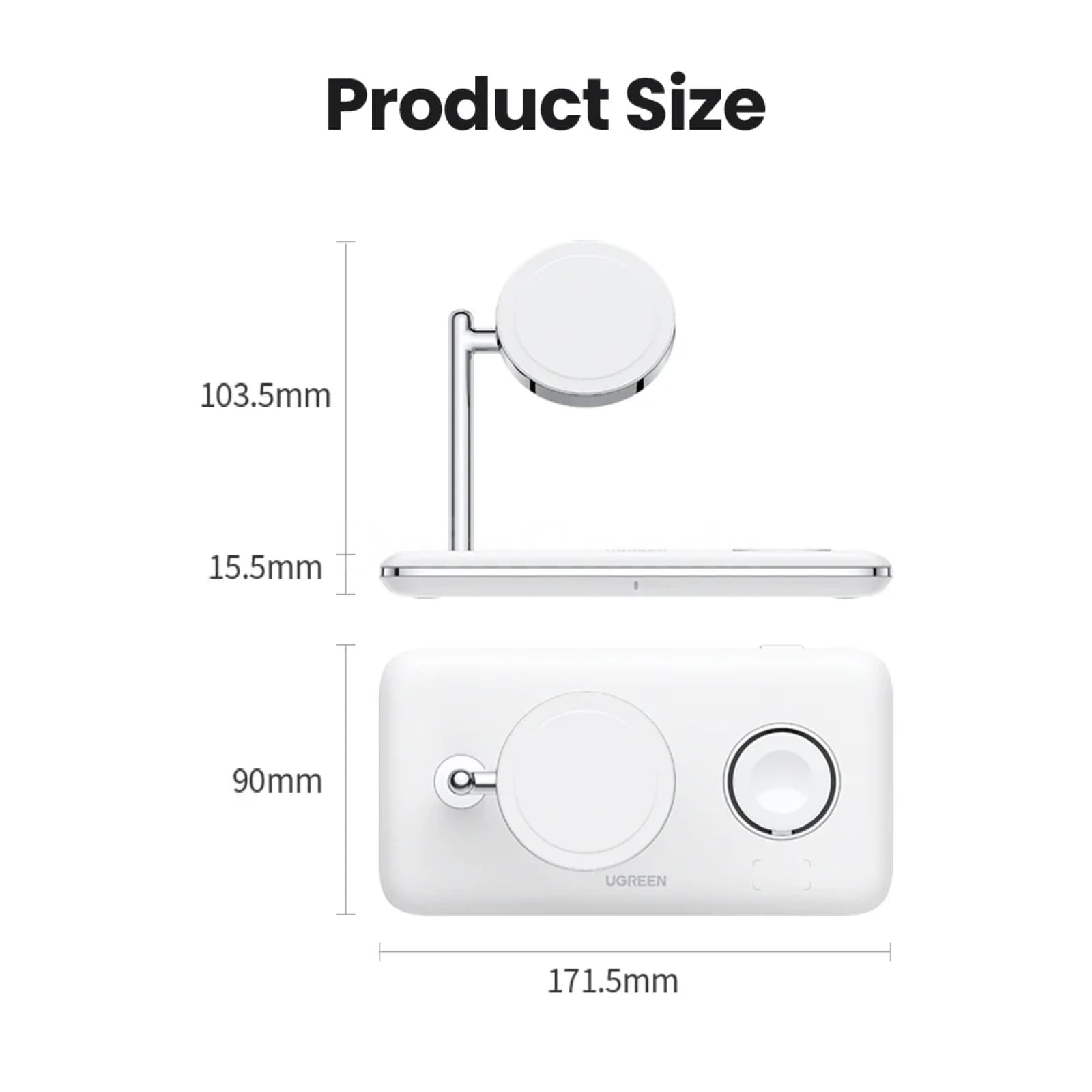 Ugreen Mfi Magsafe 25W Wireless Charger Stand 3-In-1 For Iphone 15 14 Pro Max 301635