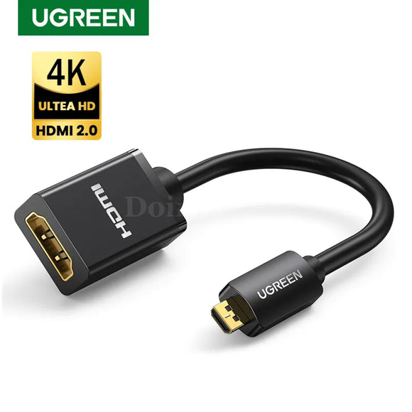 Ugreen Micro Hdmi-Compatible Adapter - 4K/60Hz Male To Female Converter For Raspberry Pi 4 And Gopro