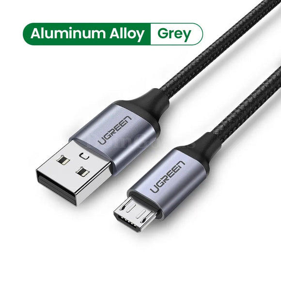 Ugreen Micro Usb Cable 3A Fast Charging Data Cord For Samsung Htc Lg Android Aluminum Grey / 0.25M