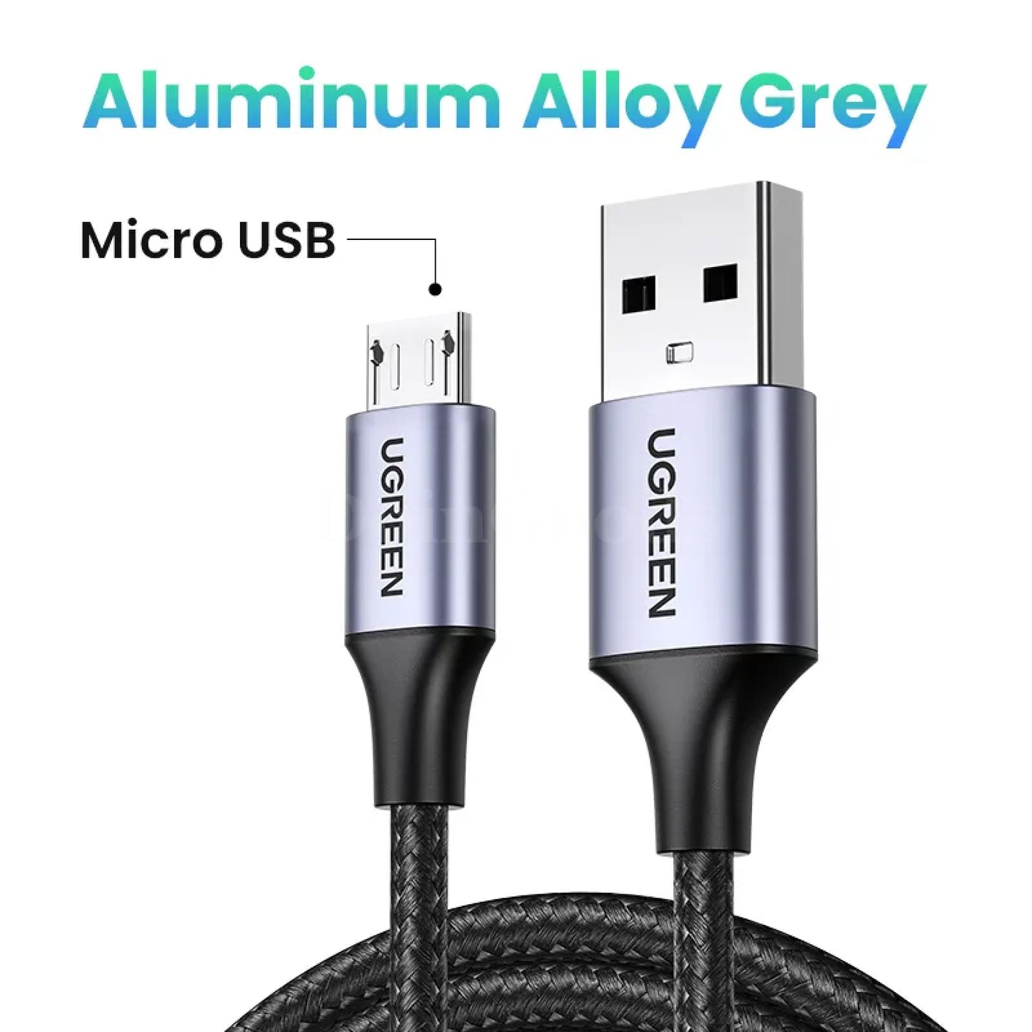 Ugreen Micro Usb Cable Charger For Samsung Galaxy S7 S6 - Fast Charging Mobile Phone Cord Metal Grey