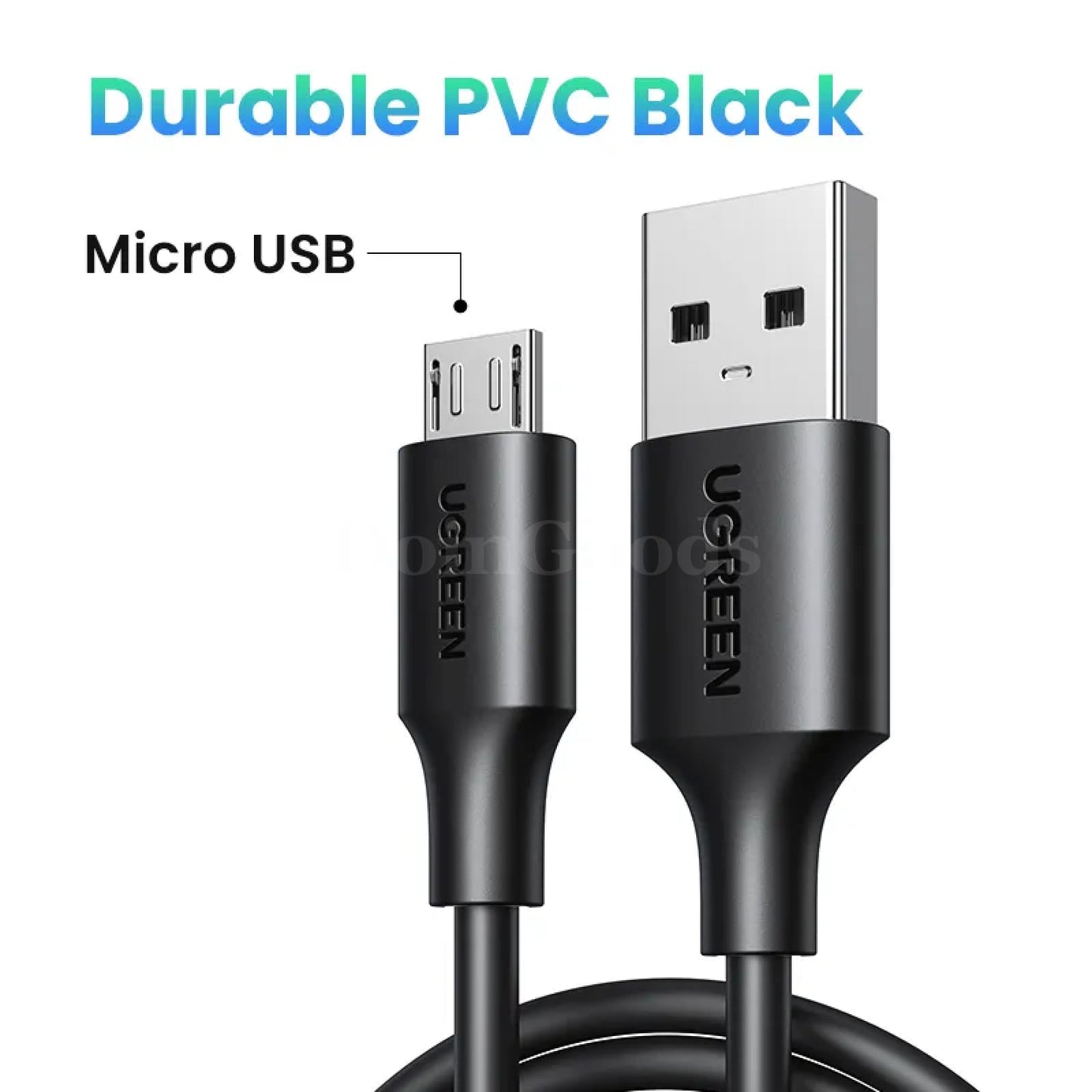 Ugreen Micro Usb Cable Charger For Samsung Galaxy S7 S6 - Fast Charging Mobile Phone Cord Pvc Black