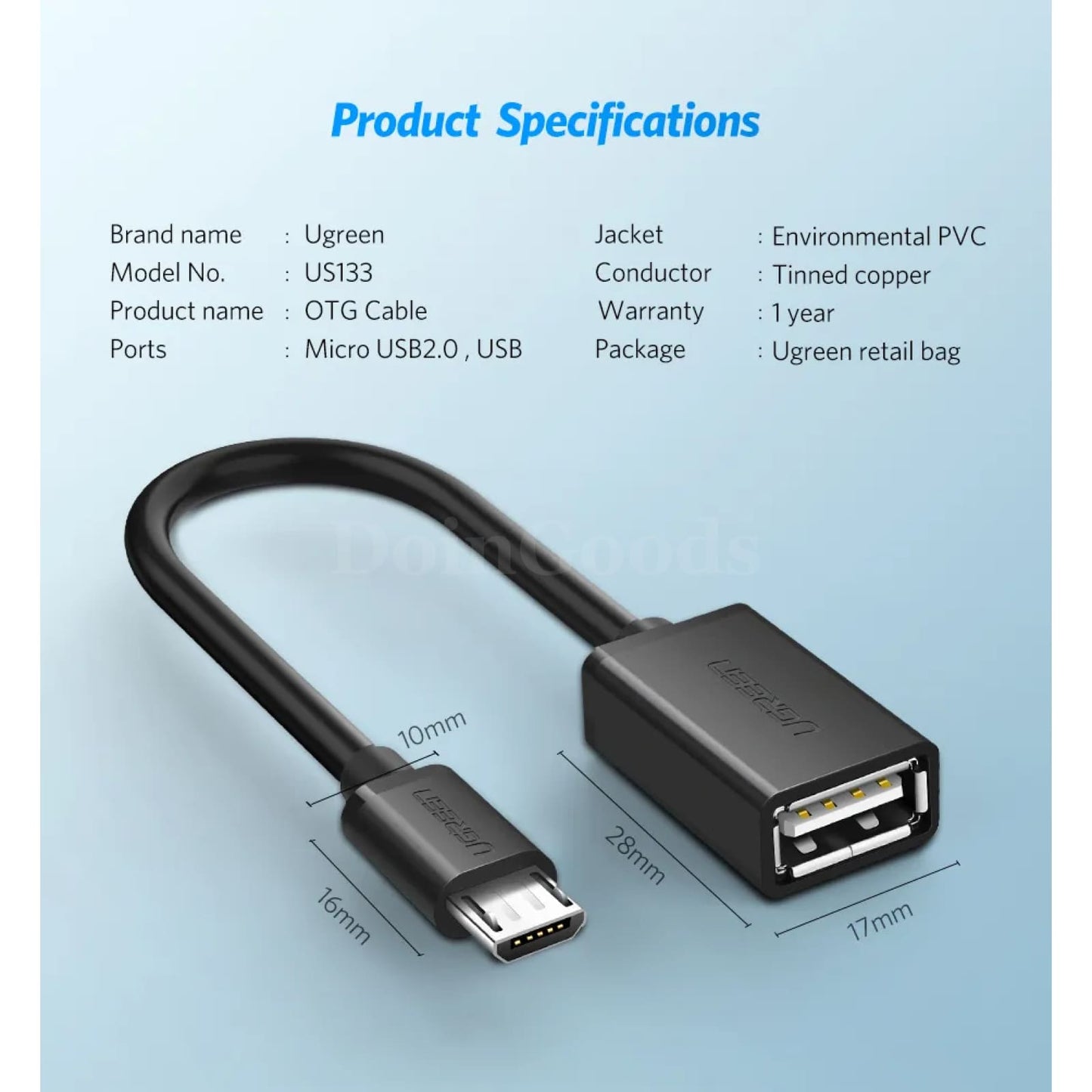 Ugreen Micro Usb Otg Cable Adapter Connector Xiaomi Redmi Note 5 Samsung Android 301635