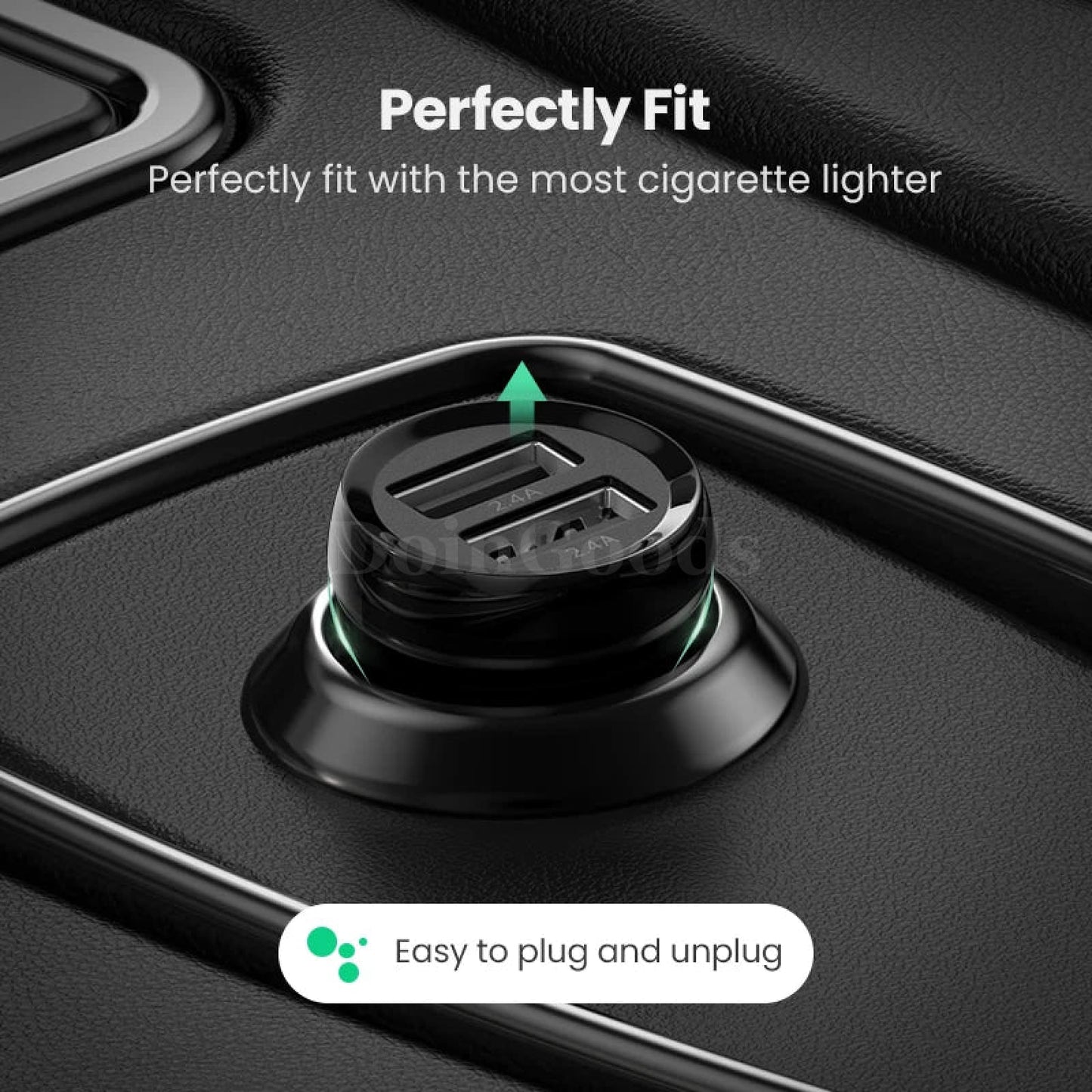 Ugreen Mini Dual Usb Car Charger For Mobile Phone Tablet Gps 4.8A Fast Adapter 301635