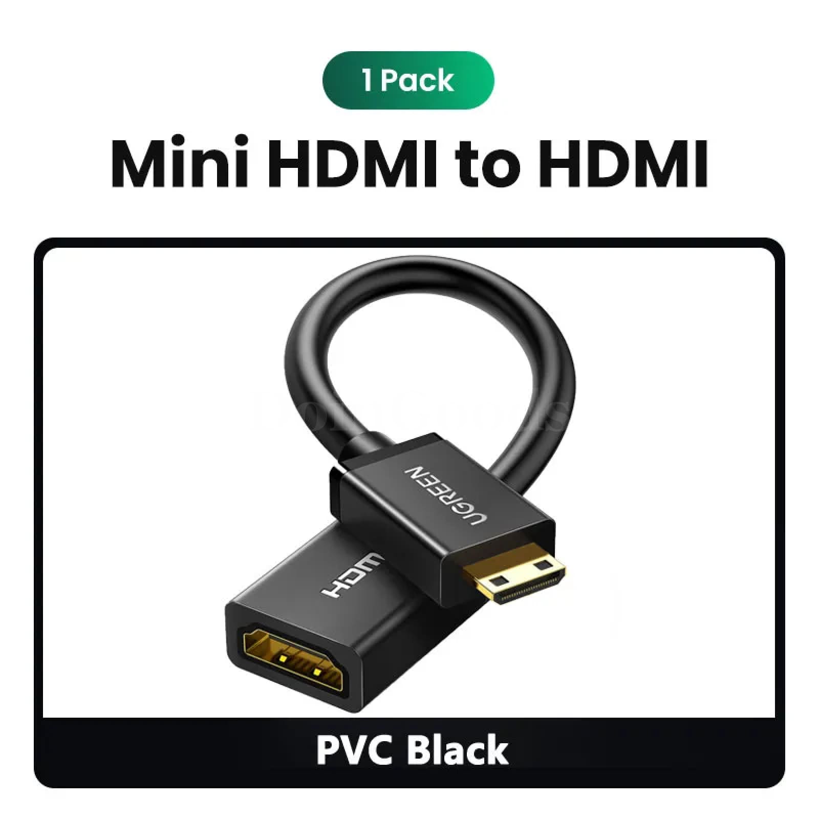 Ugreen Mini Hdmi To Adapter 4K Compatible For Raspberry Pi Zerow Laptop Pvc Black---Mini / 22Cm