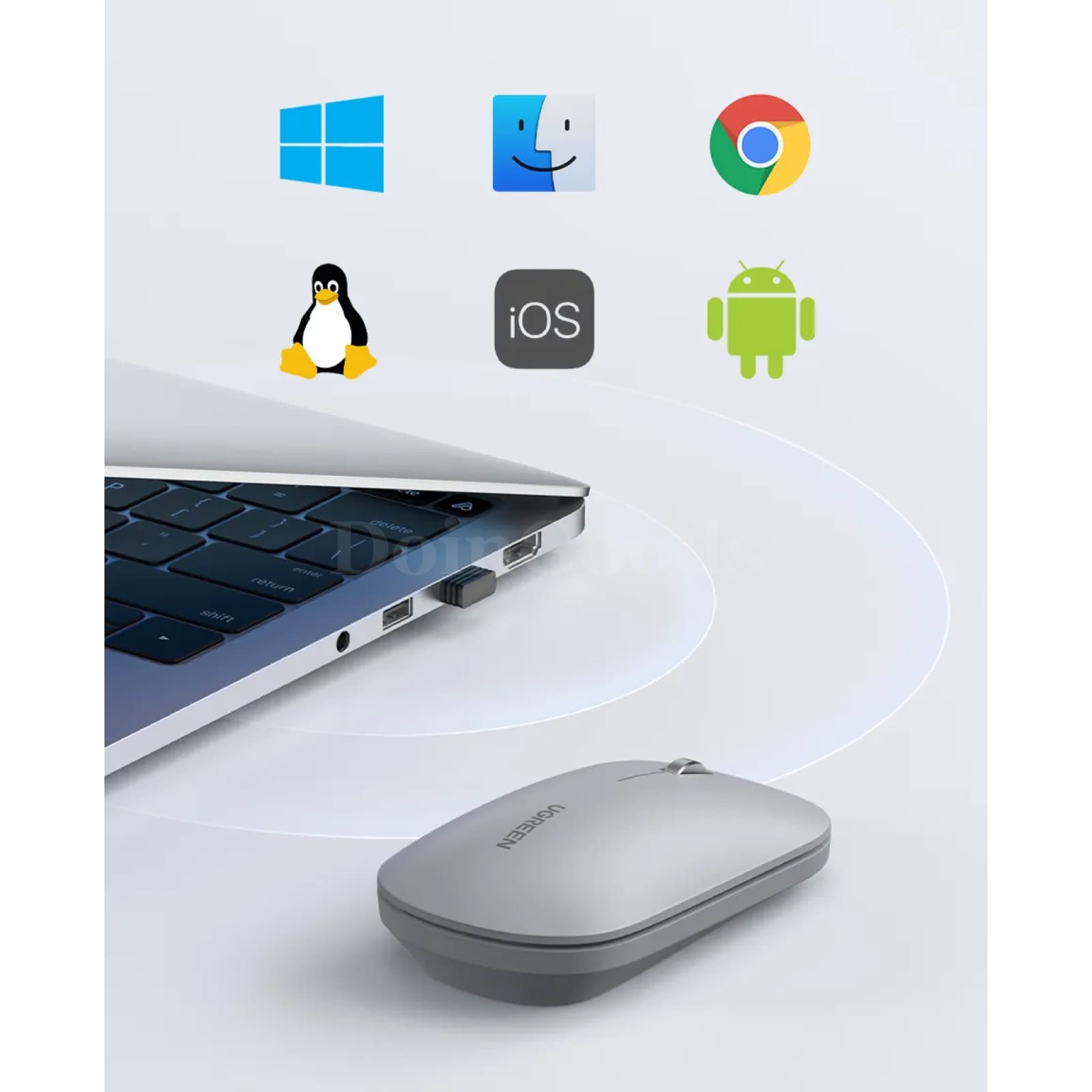 Ugreen Mouse Wireless Bluetooth 2.4G Silent 4000 Dpi Ambidextrous Macbook Tablet 301635