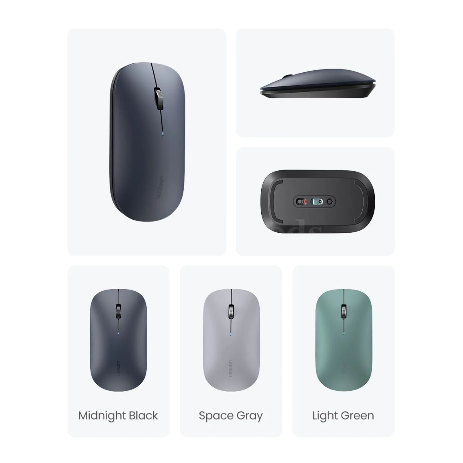 Ugreen Mouse Wireless Bluetooth 2.4G Silent 4000 Dpi Ambidextrous Macbook Tablet 301635