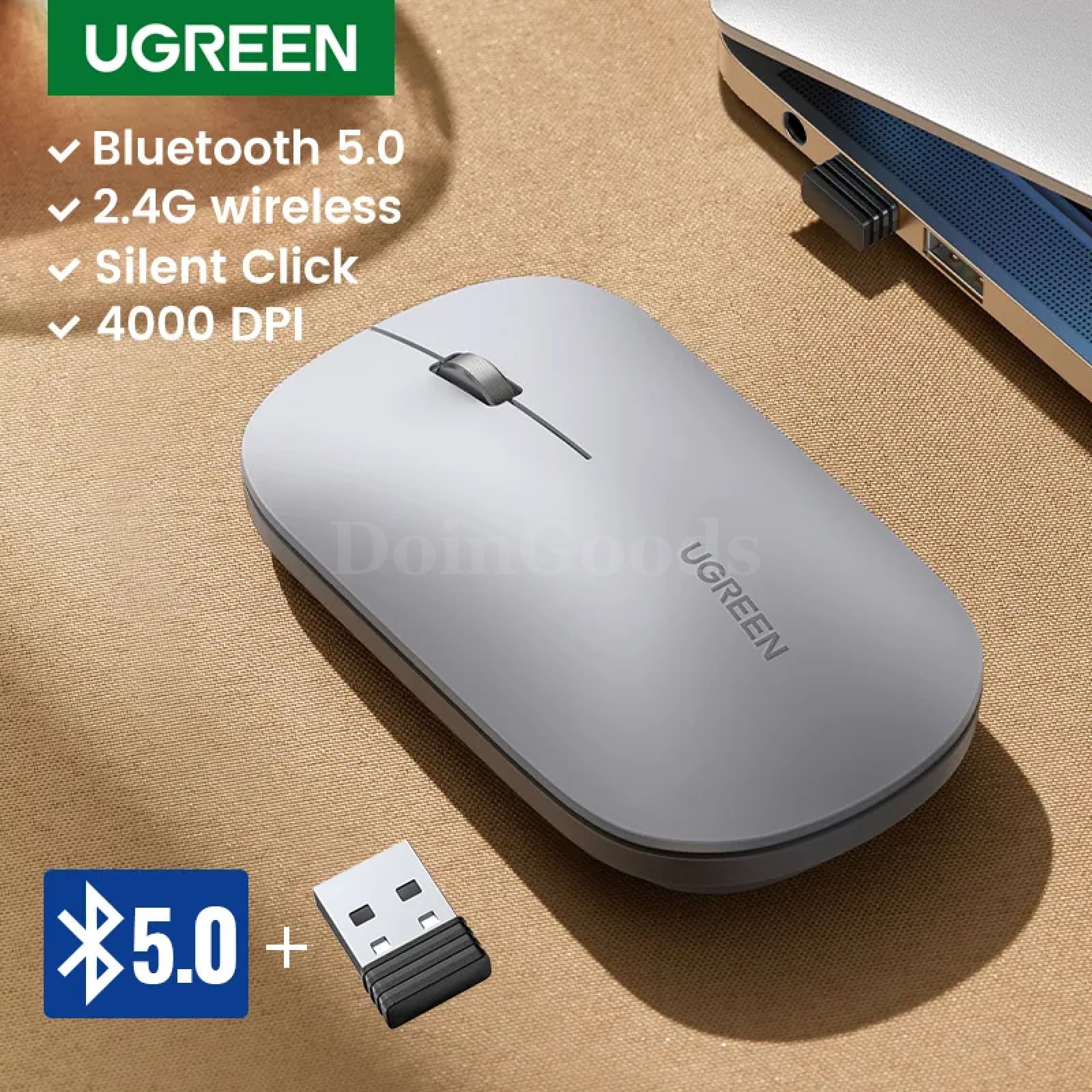 Ugreen Mouse Wireless Bluetooth 2.4G Silent 4000 Dpi Ambidextrous Macbook Tablet 301635