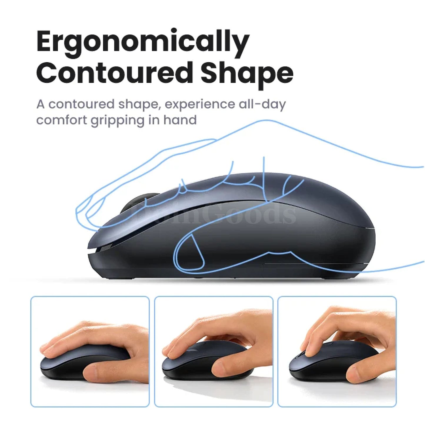 Ugreen Mouse Wireless Ergonomic Silent Click 2400 Dpi Macbook Tablet Computer Pc 301635