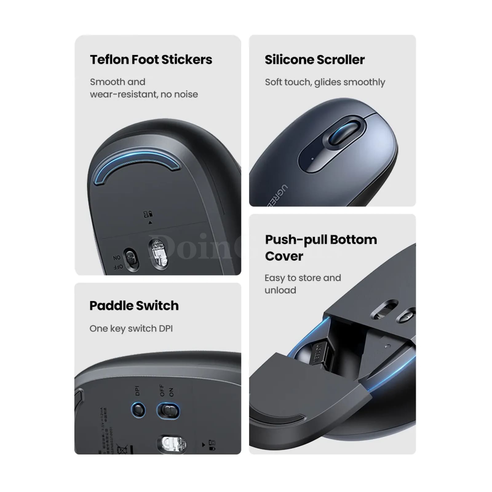 Ugreen Mouse Wireless Ergonomic Silent Click 2400 Dpi Macbook Tablet Computer Pc 301635