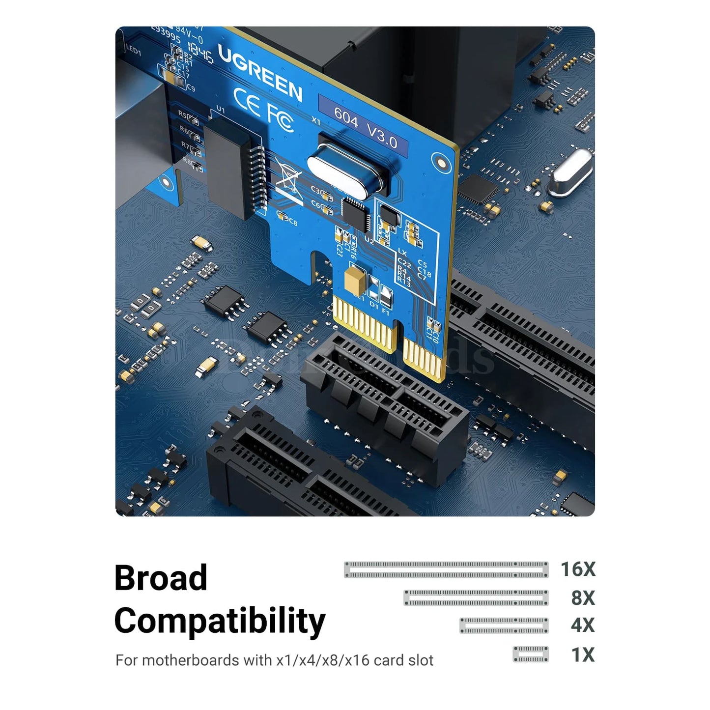 Ugreen Pcie Ethernet Adapter 1000Mbps/5Gbps Expansion Card Rj45 Lan Desktop Pc 301635