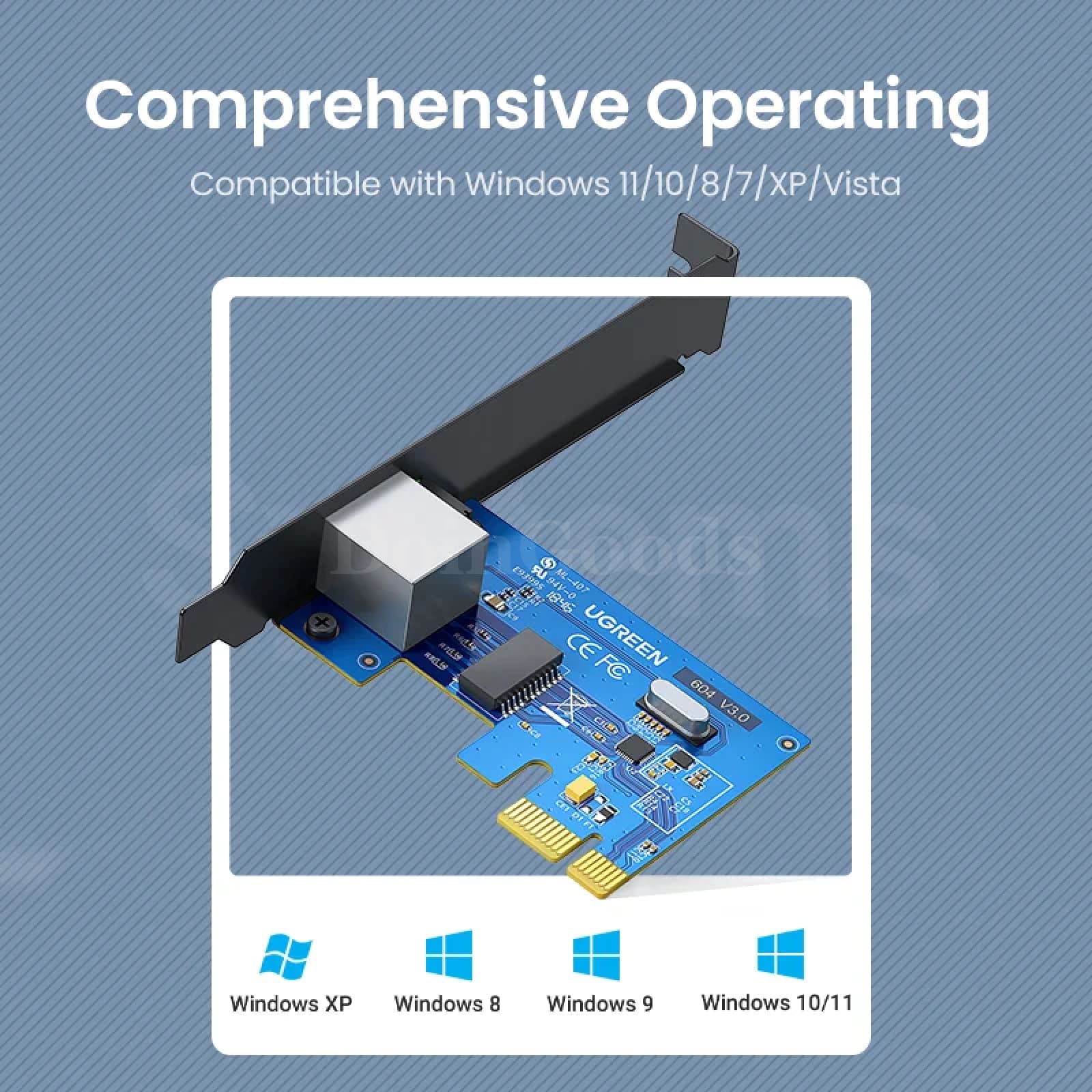 Ugreen Pcie Ethernet Adapter 1000Mbps/5Gbps Expansion Card Rj45 Lan Desktop Pc 301635