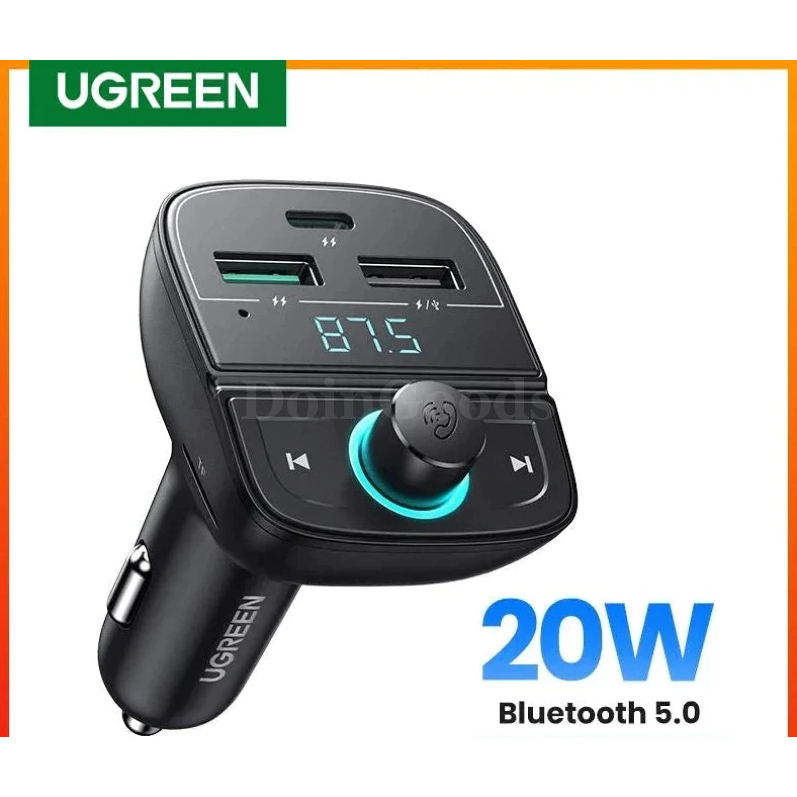 Ugreen Quick Charge 4.0 Car Charger Fm Transmitter Bluetooth Audio Mp3 Player 301635