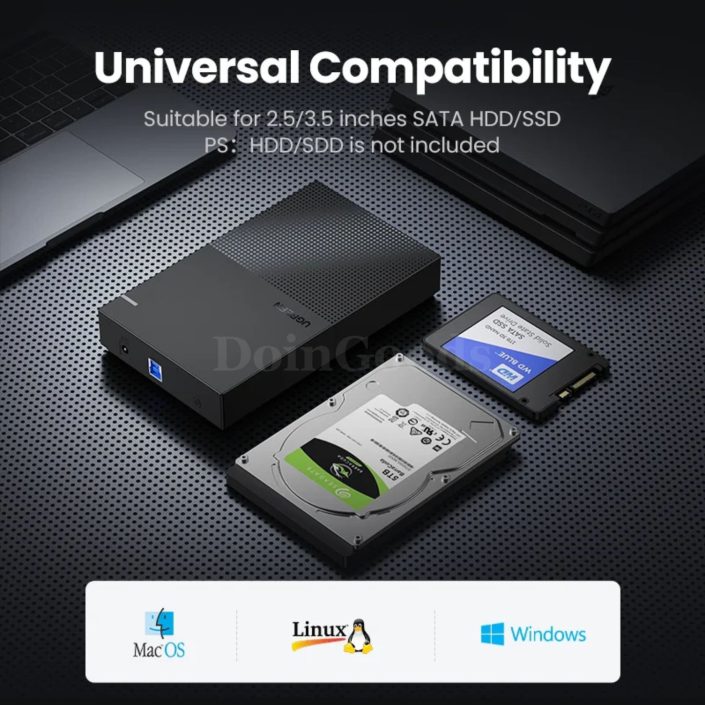 Ugreen Sata Usb 3.0 Hdd Case External Hard Drive Enclosure 3.5 2.5 Ssd Disk 301635