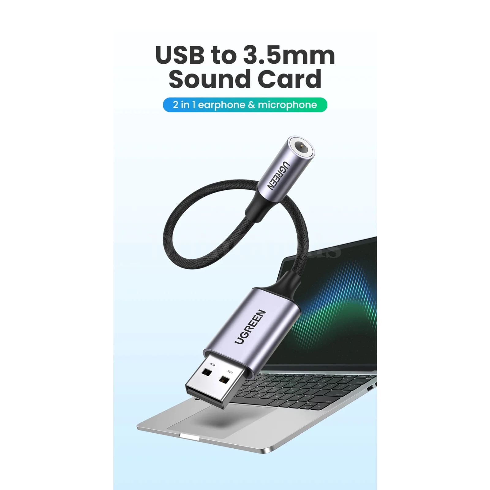 Ugreen Sound Card External 3.5Mm Usb Adapter For Pc Ps4 Headset Audio Interface 301635