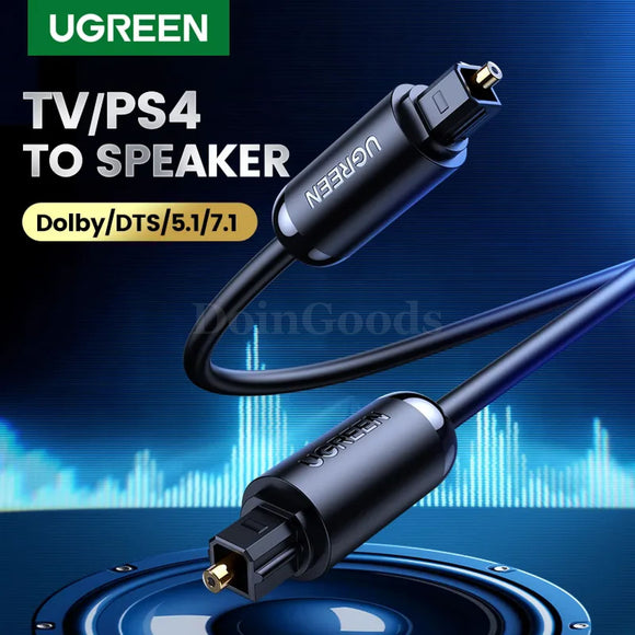 Ugreen Toslink Digital Optical Audio Cable - 1M/3M Spdif Coaxial For Amplifiers Blu-Ray Xbox 360