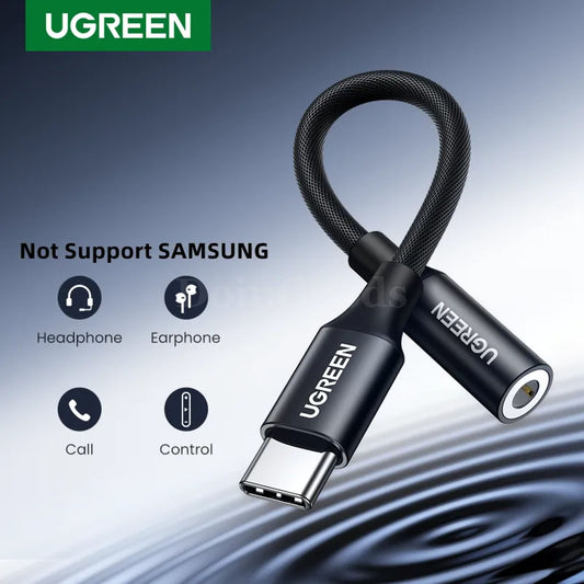 Ugreen Type C To 3.5Mm Headphone Jack 3.5 Aux Cable Audio Adapter Huawei Xiaomi 301635