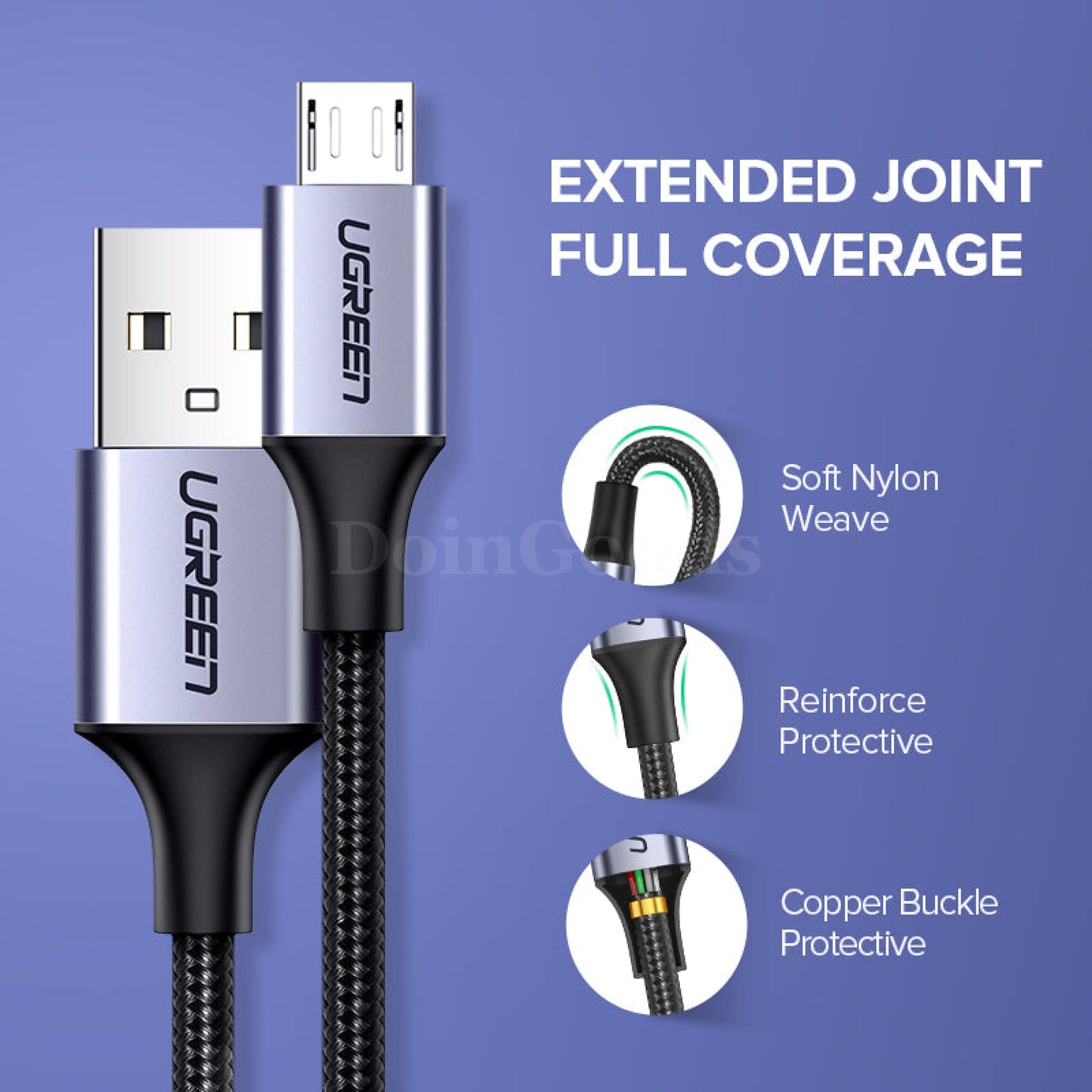 Ugreen Usb 2.0 A To Micro B Cable Charger Short Flexible Fast Charge High Speed 301635