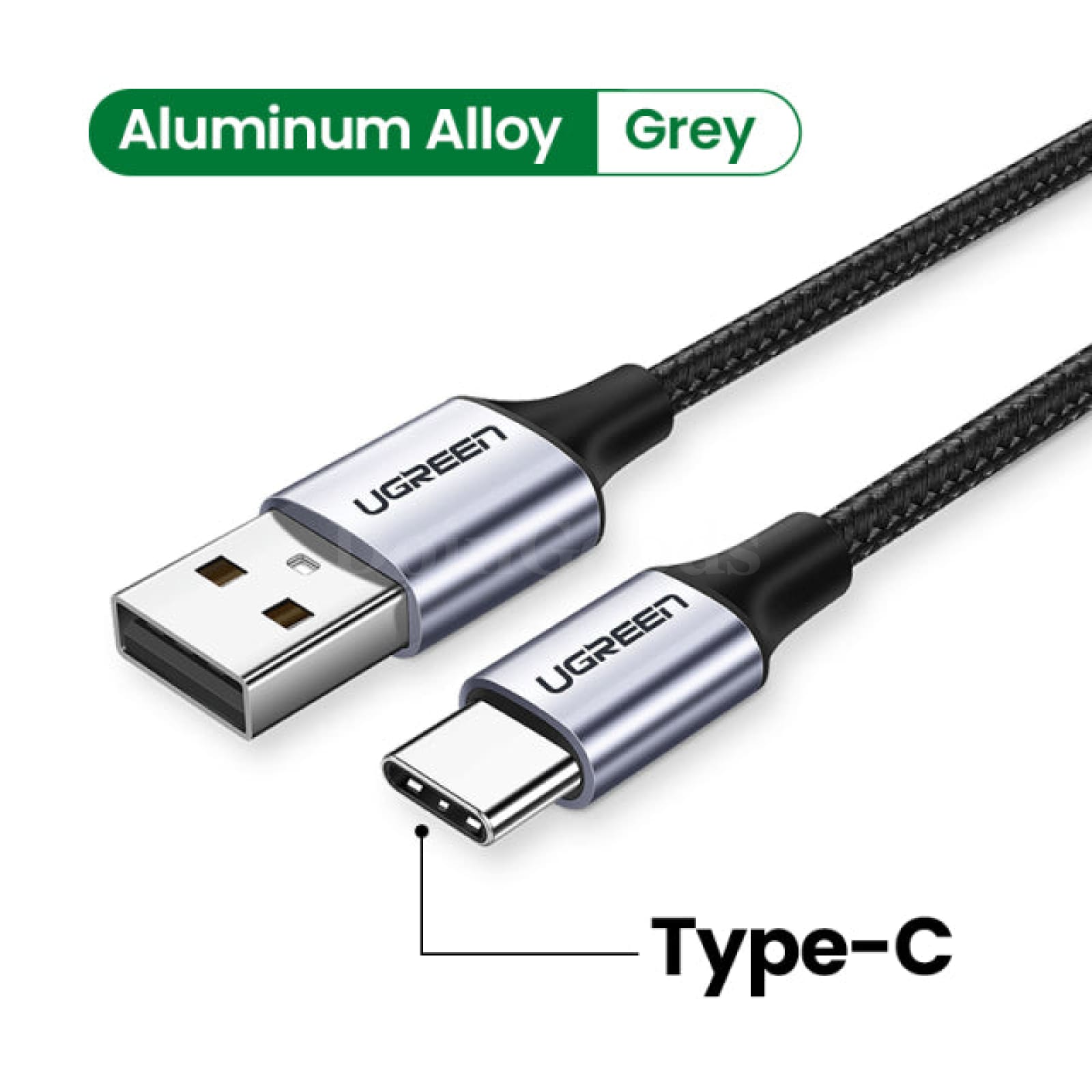 Ugreen Usb 2.0 A To Micro B Cable Charger Short Flexible Fast Charge High Speed Type-C Grey / 1.5M