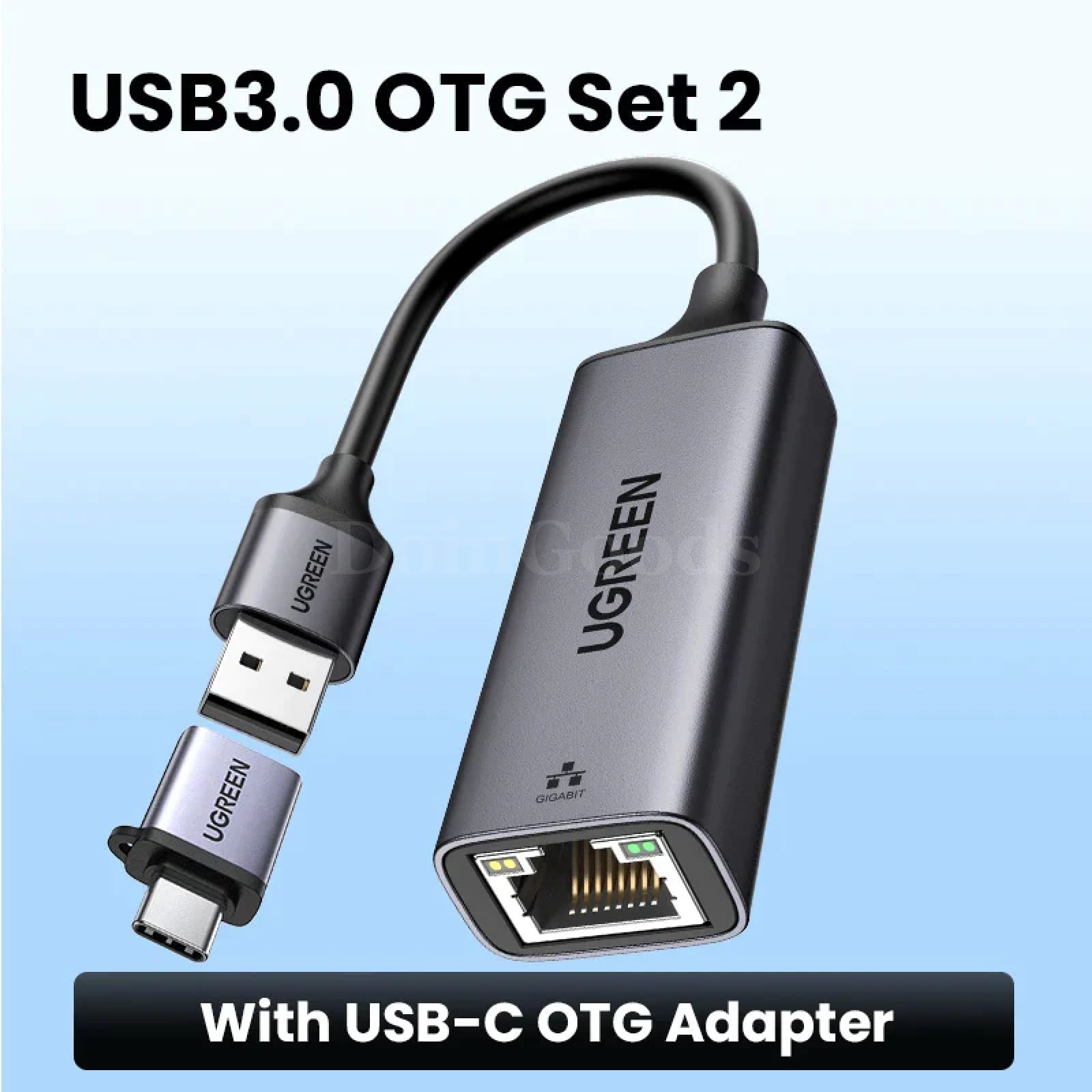 Ugreen Usb 3.0 Ethernet Adapter Network Card For Win 10 Pc Xiaomi Mi Box Usb-A Otg Set 2 301635
