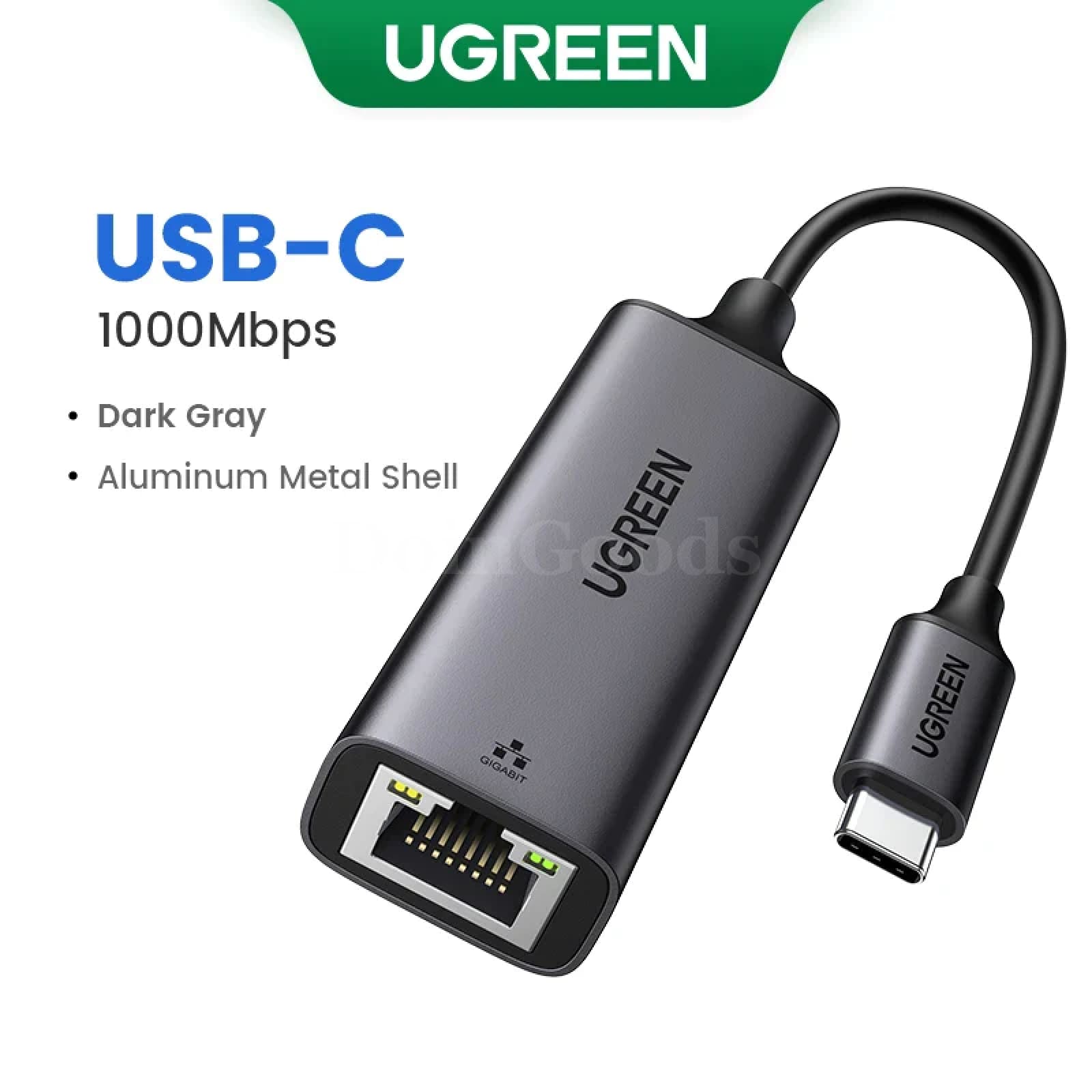 Ugreen Usb 3.0 Ethernet Adapter Network Card For Win 10 Pc Xiaomi Mi Box Usb-C Dark Gray 301635