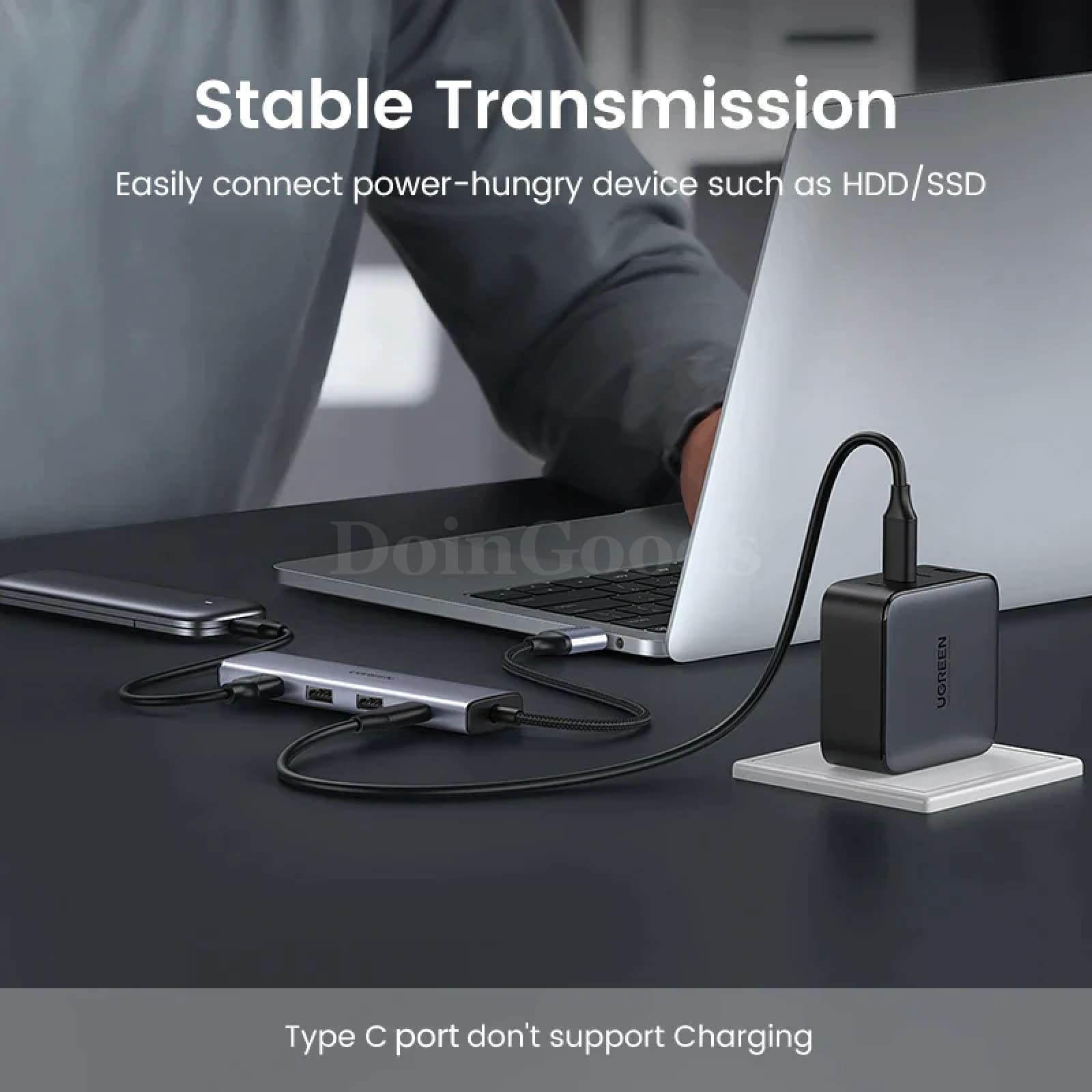 Ugreen Usb 3.0 Hub Type C 4 Ports 5Gbps Adapter For Macbook Pro Air M1 Pc Laptop 301635