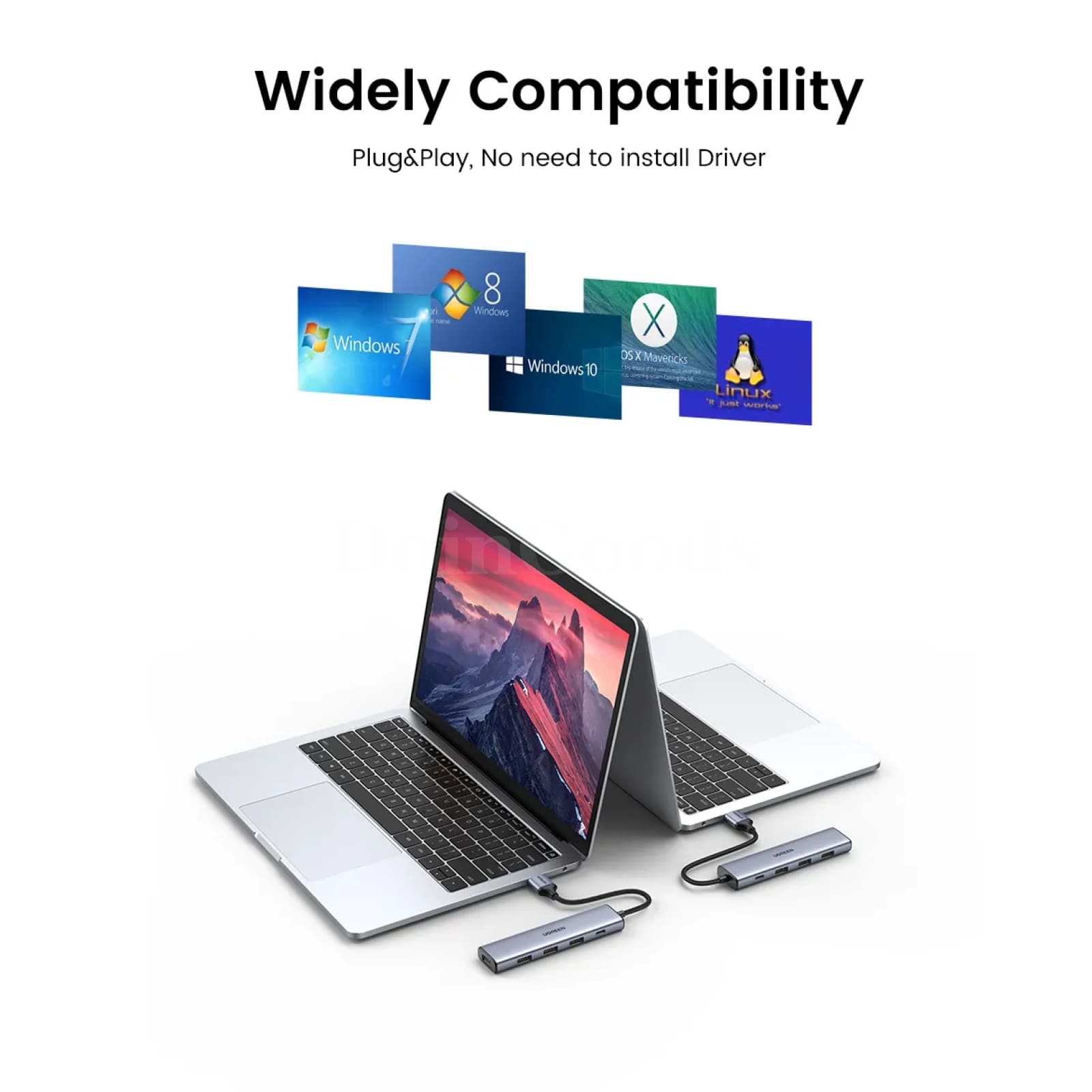 Ugreen Usb 3.0 Hub Type C 4 Ports 5Gbps Adapter For Macbook Pro Air M1 Pc Laptop 301635