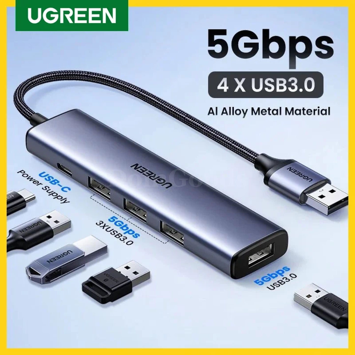 Ugreen Usb 3.0 Hub Type C 4 Ports 5Gbps Adapter For Macbook Pro Air M1 Pc Laptop 301635