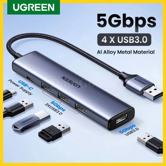 Ugreen Usb 3.0 Hub Type C 4 Ports 5Gbps Adapter For Macbook Pro Air M1 Pc Laptop 301635