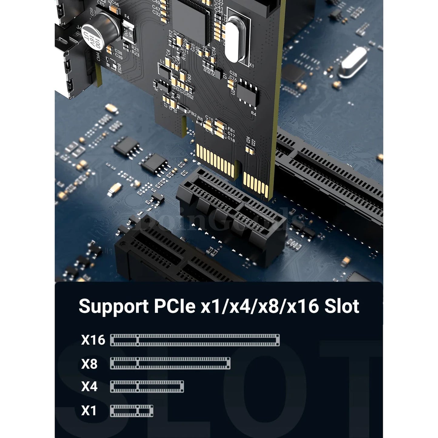 Ugreen Usb 3.0 Pcie Card 5Gbps Expansion 4 Port Adapter 15-Pin Sata Power 301635