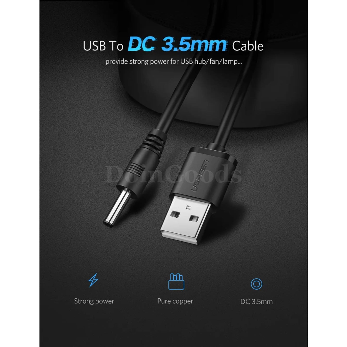 Ugreen Usb A To Dc 3.5Mm Power Cable Jack Connector 5V Supply Charger Adapter 301635